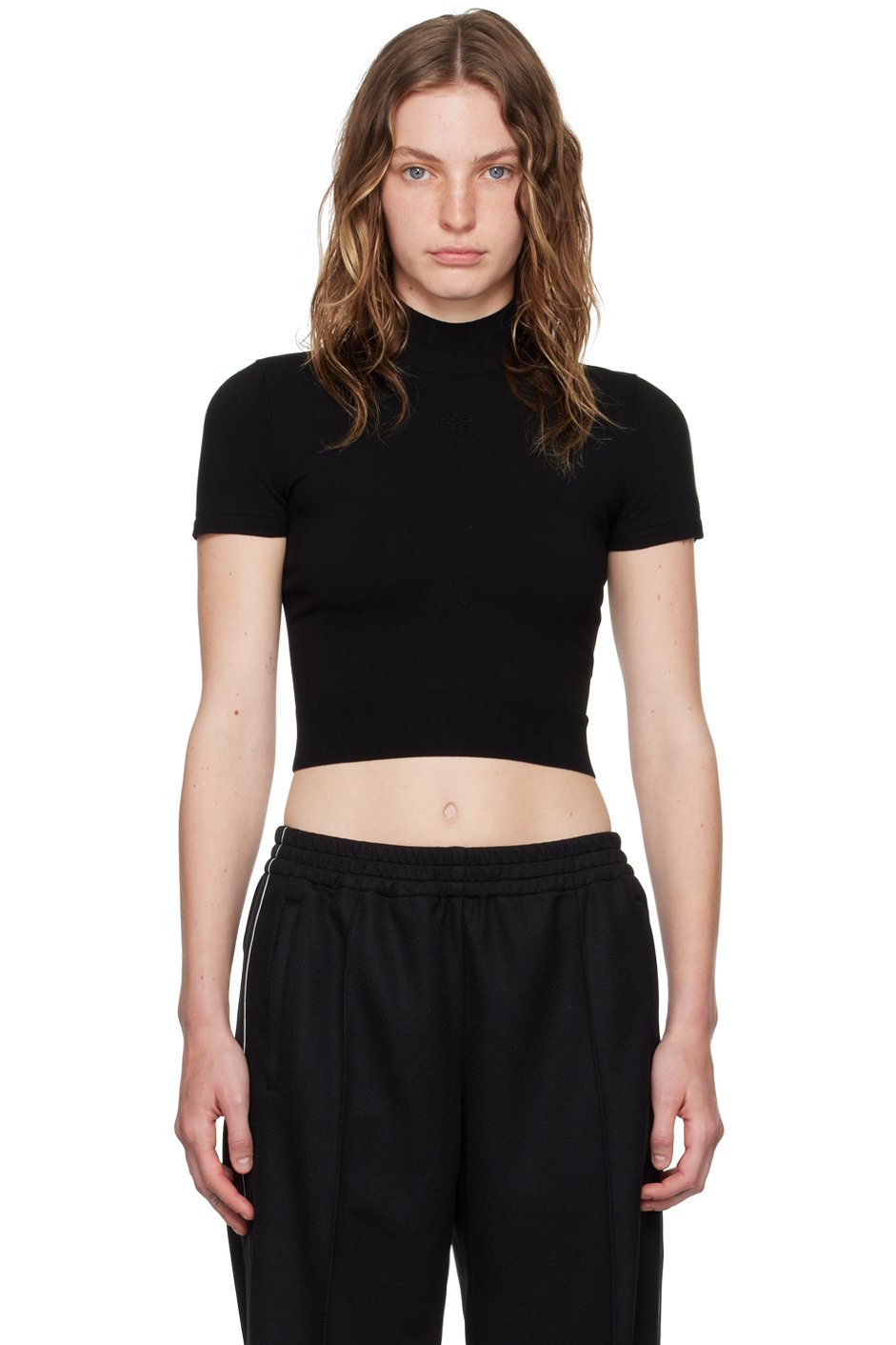 alexanderwang.t - Black Logo-Embossed T-Shirt