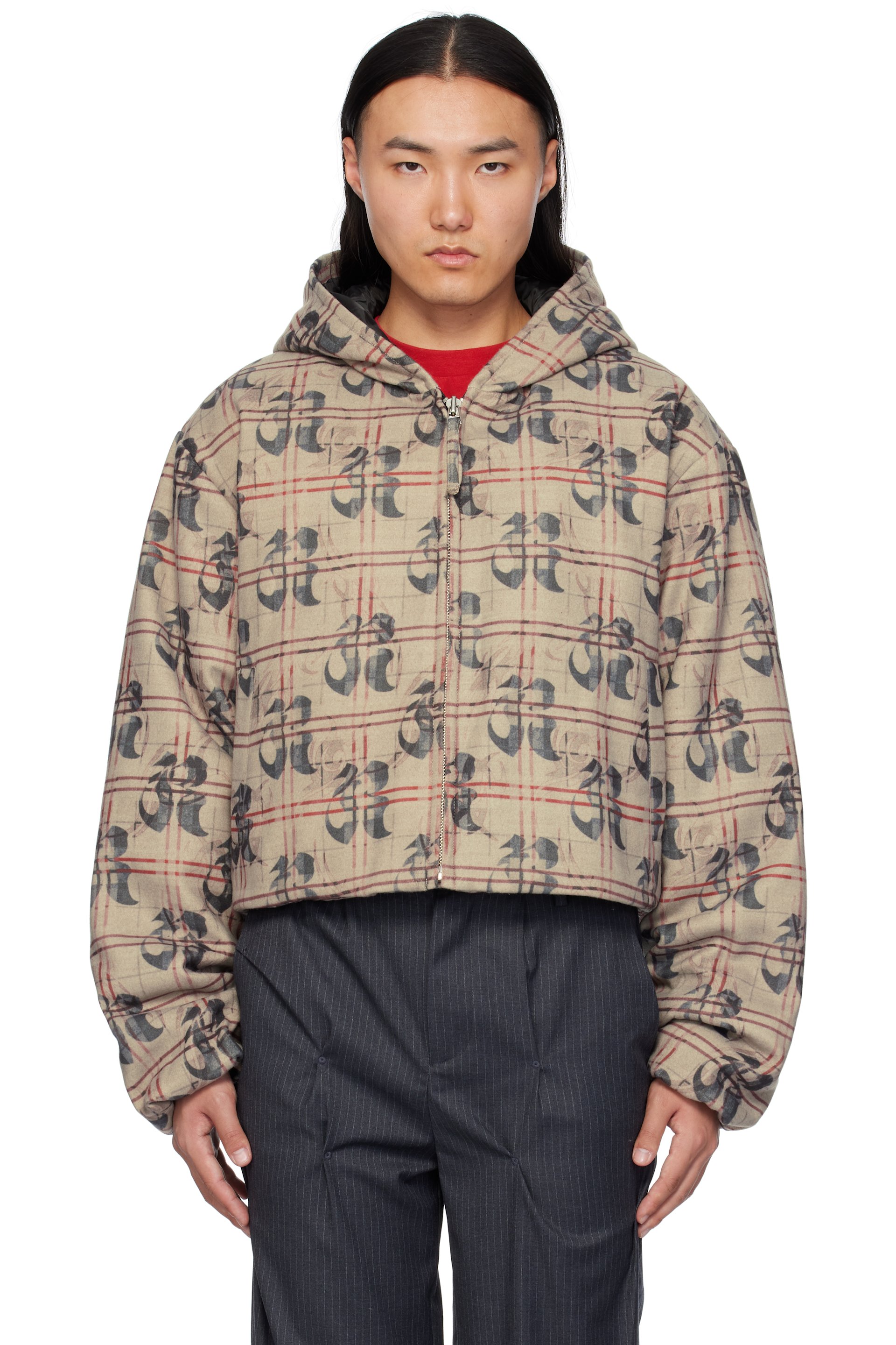 KUSIKOHC - Beige Pattern Anorak Windbreaker Jacket