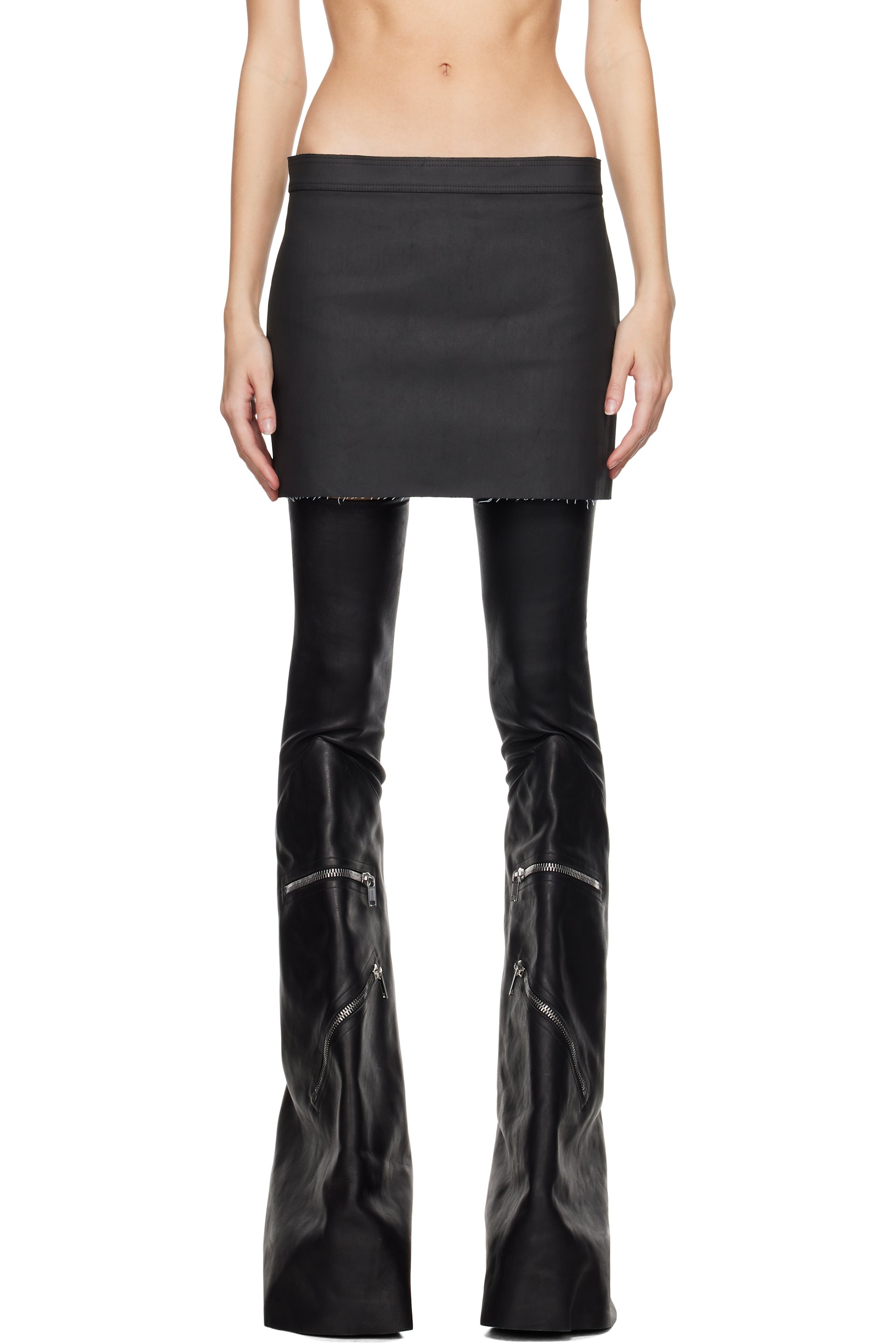 Rick Owens - Minijupe noire en denim - Porterville