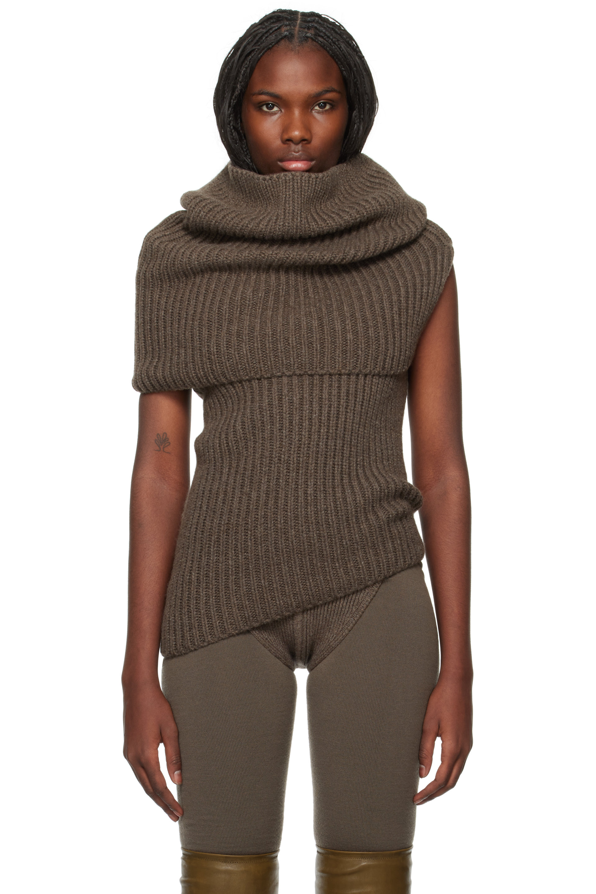 Rick Owens - Gray Porterville Banded Turtleneck