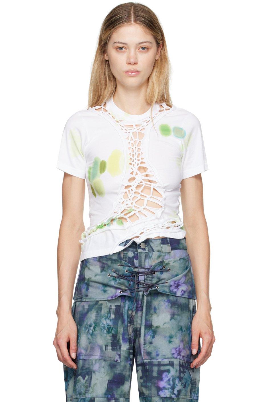 Collina Strada - White & Green Tosh T-Shirt