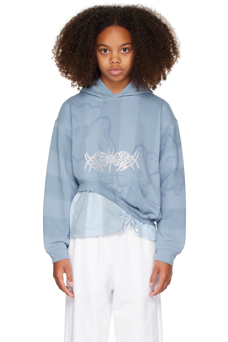 Collina Strada - Kids Blue Tie-Dyed Hoodie