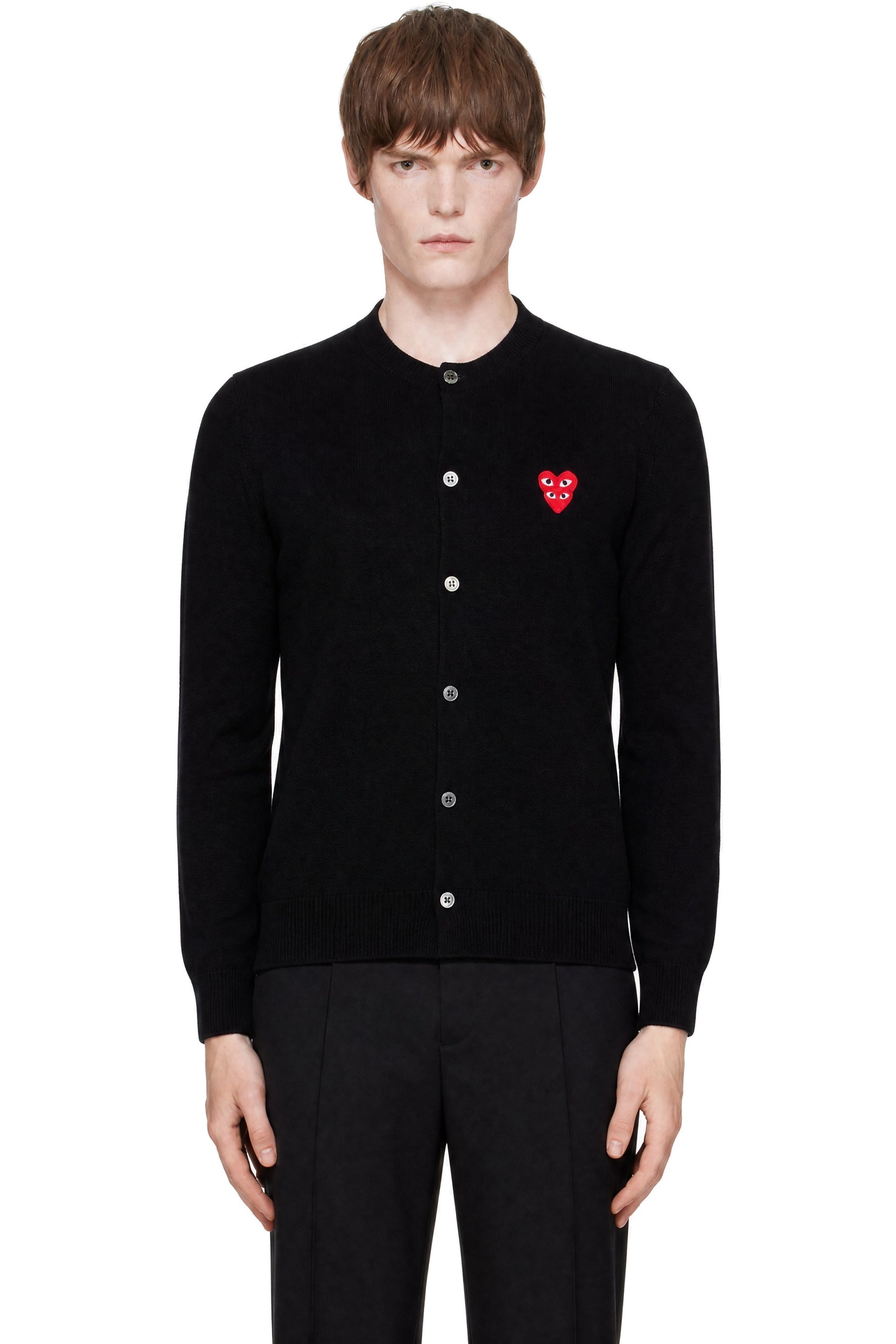 COMME des GARÇONS PLAY - Black Double Heart Cardigan