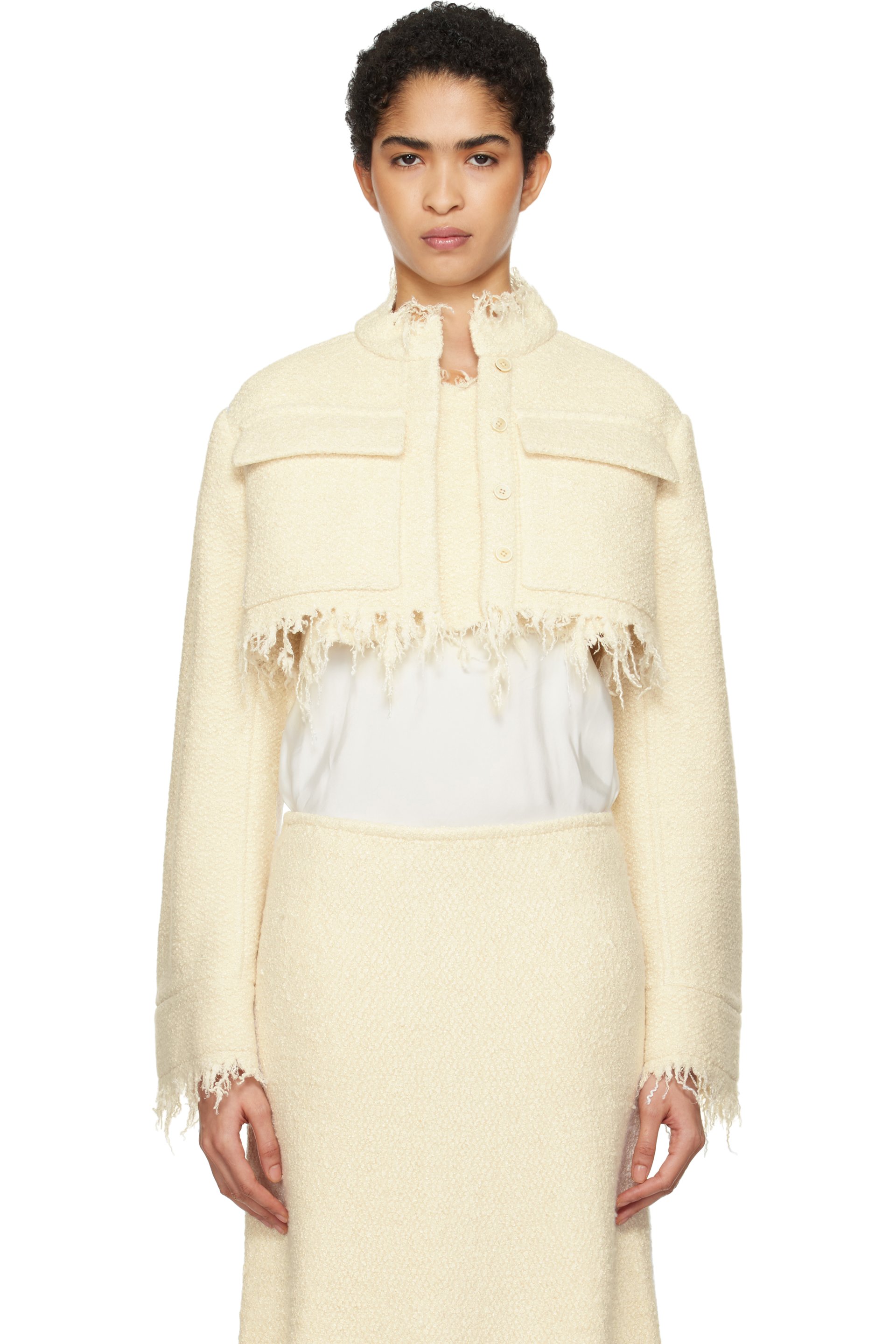 Jil Sander - Off-White Cropped Jacket