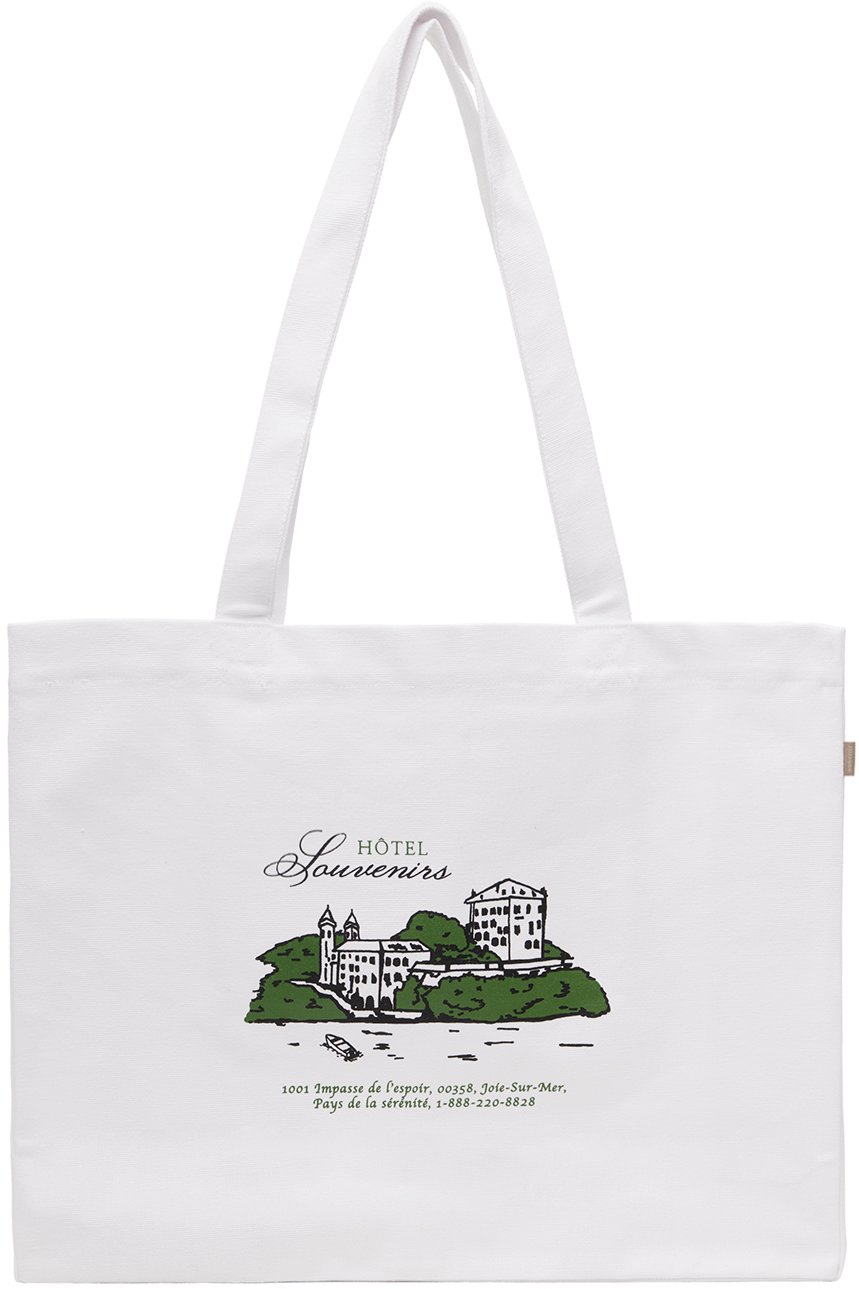A.P.C. - Cabas 'Hôtel Souvenirs' blanc édition JJJJound
