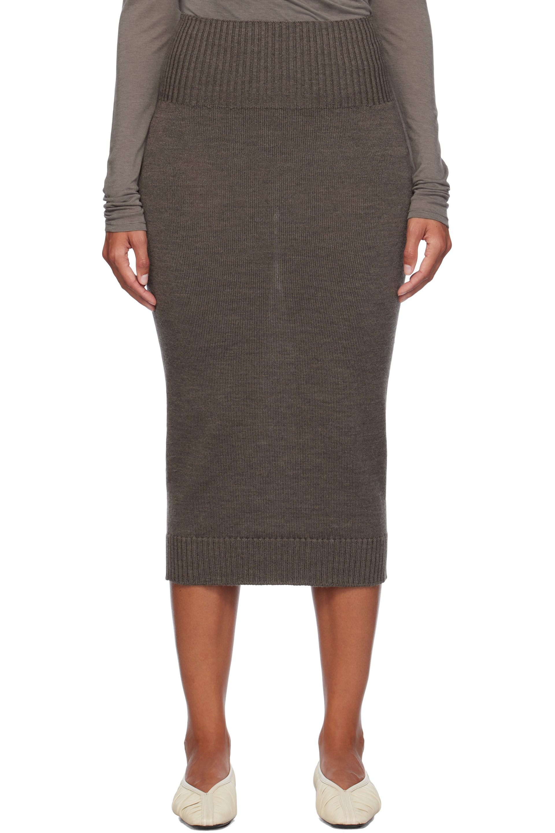 MM by Max Mara - Jupe midi Melk brune