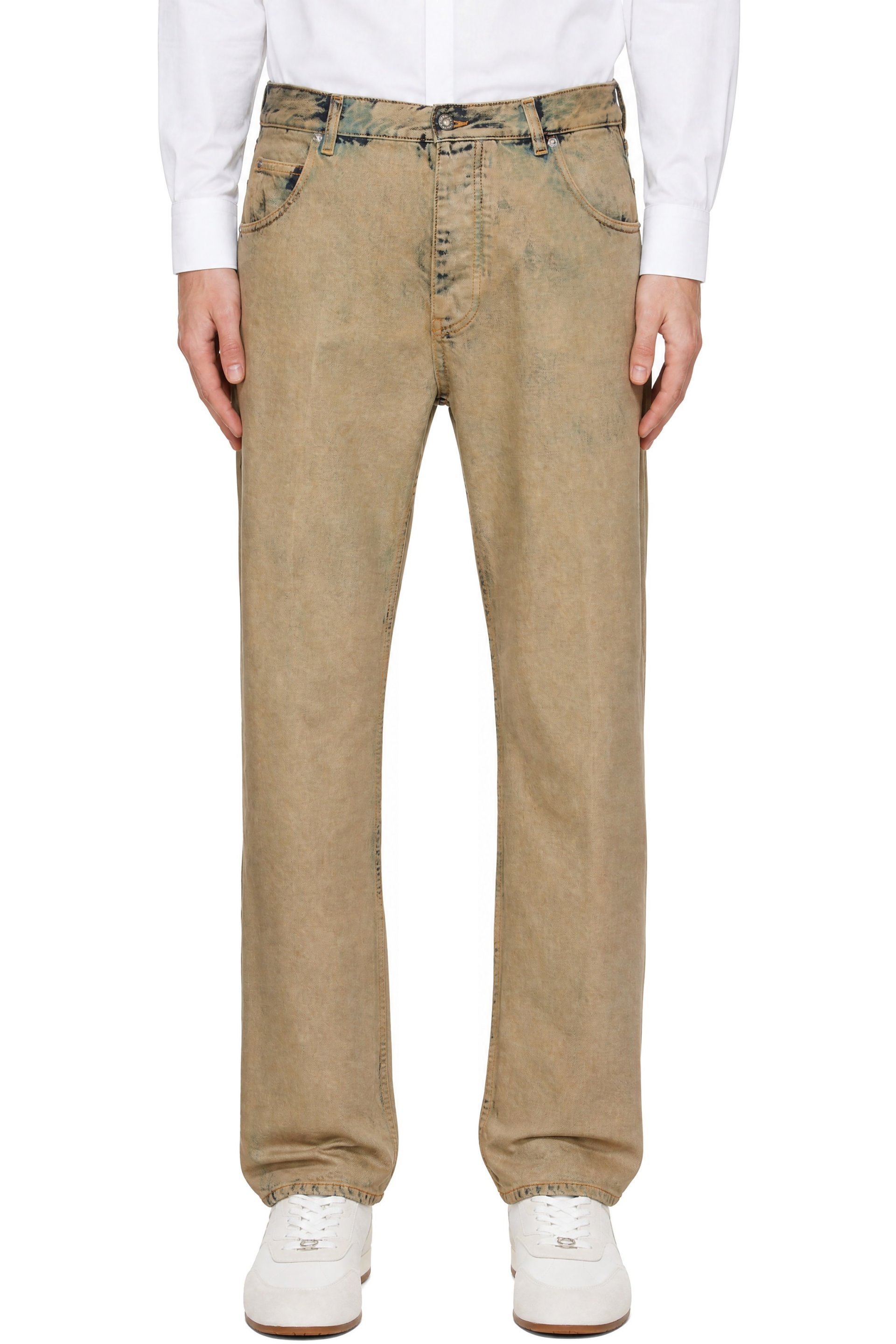 Ferragamo - Beige Acid Wash Base Denim Jeans