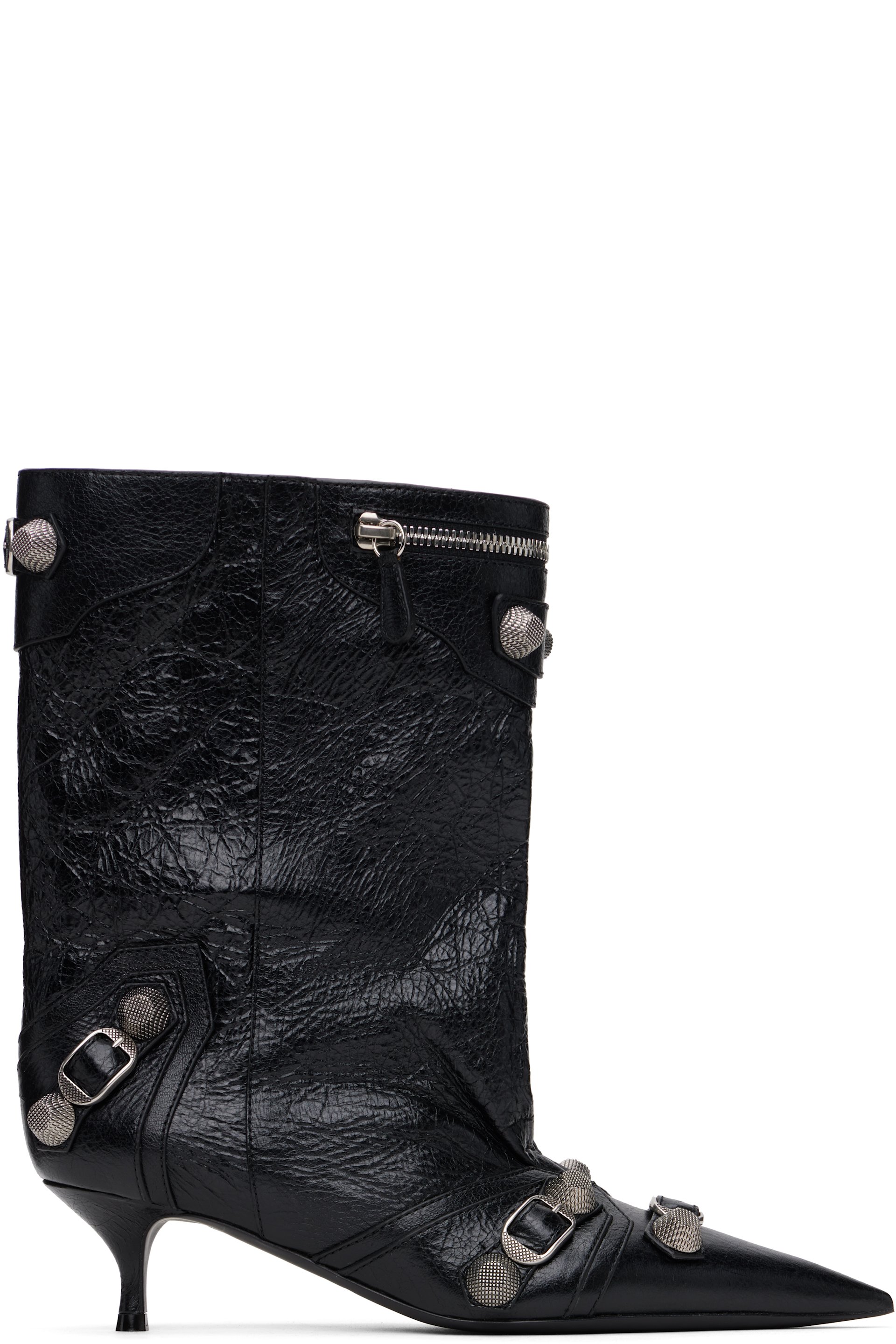 Balenciaga - Black Cagole Wide 50mm Boots
