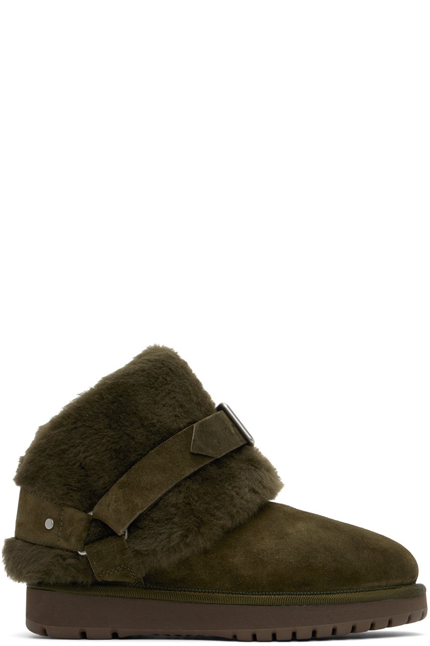Burberry - Green Suede & Shearling Chubby Boots