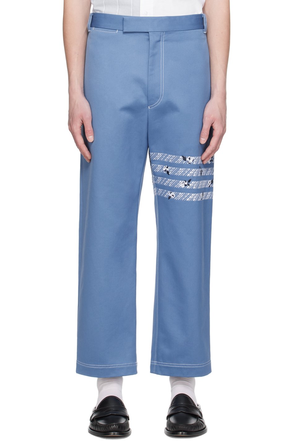 Thom Browne - Blue 4-Bar Trousers