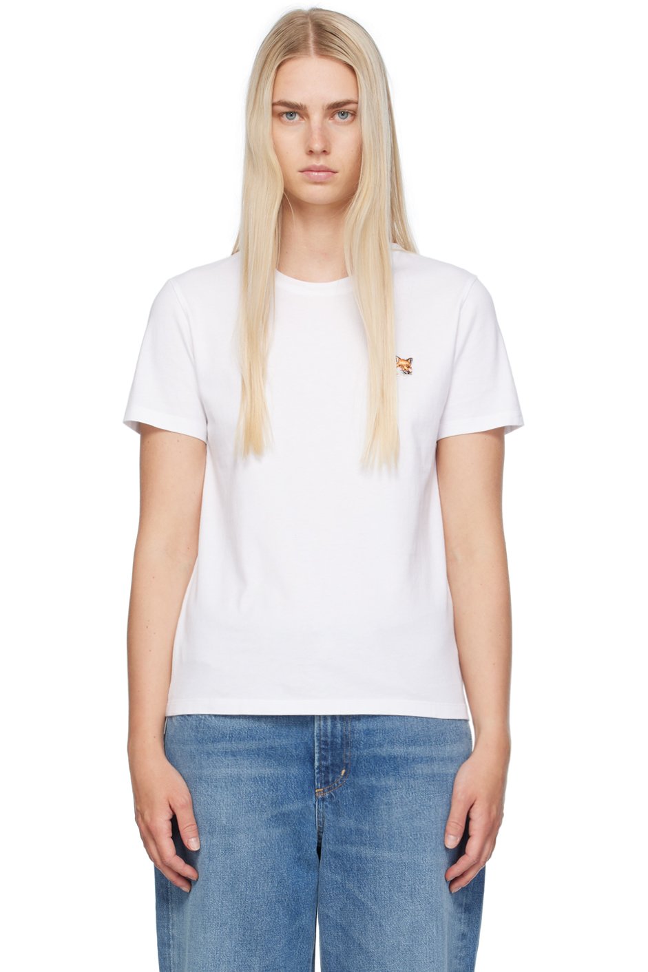 Maison Kitsuné - T-shirt blanc à logo de renard