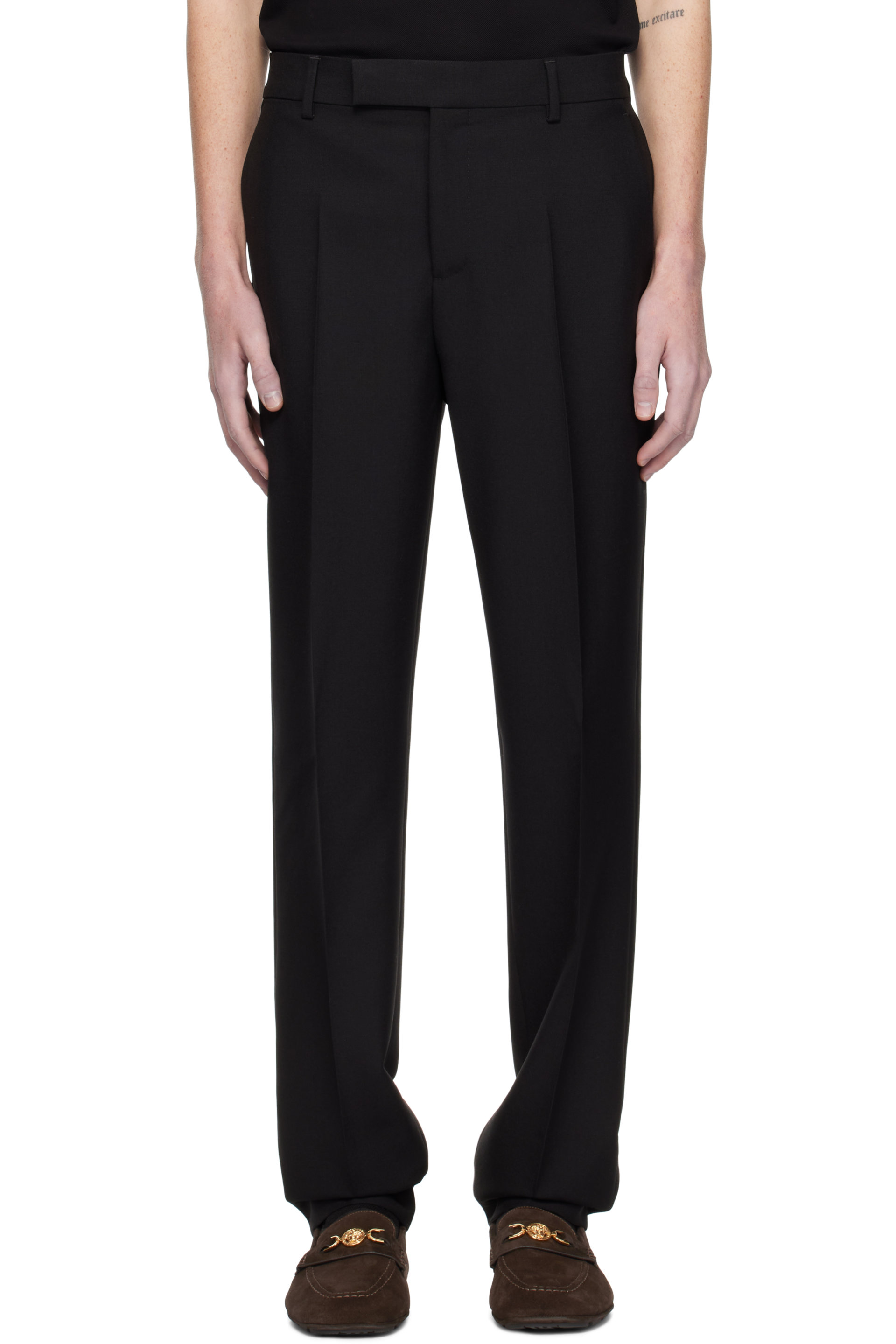 Versace - Black Mohair-Blend Formal Trousers