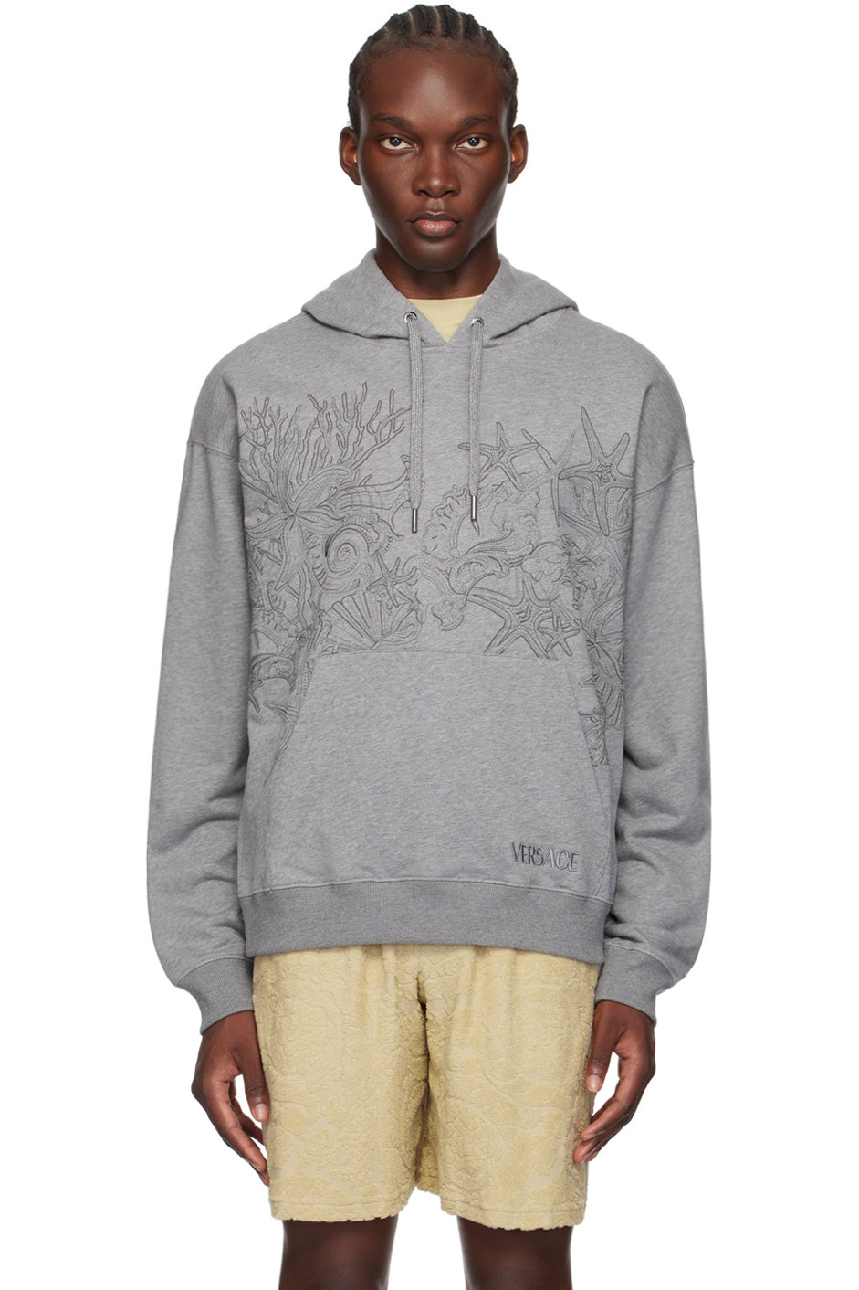 Versace - Gray Barocco Sea Hoodie