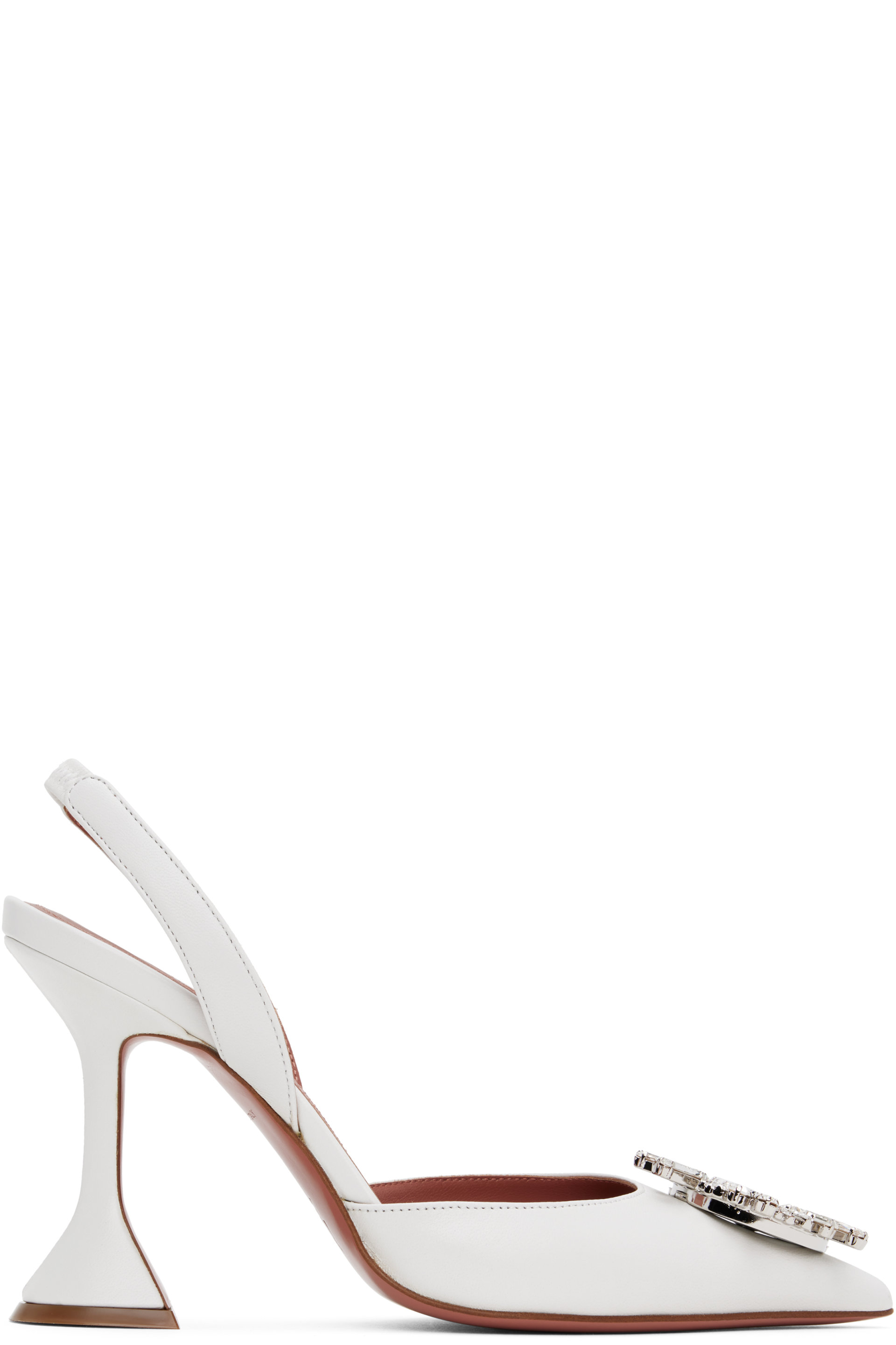 Amina Muaddi - White Begum Sling Heels