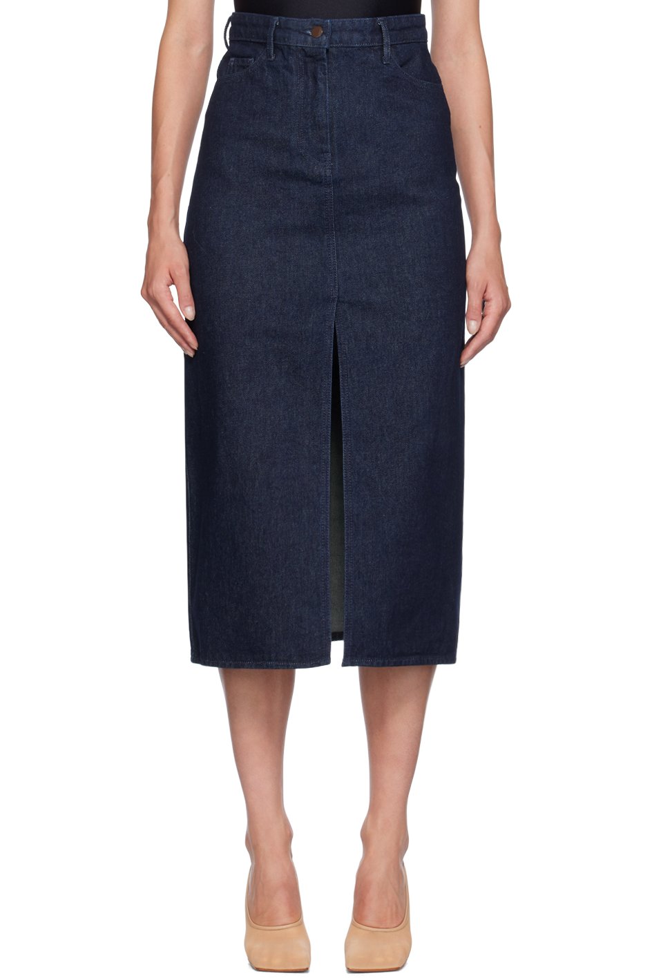 16Arlington - Jupe midi Ille indigo en denim