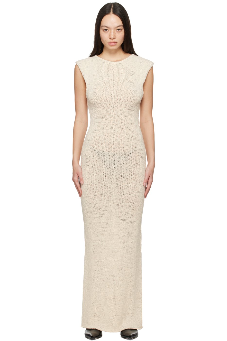 Paris Georgia - Robe longue Tape blanc cassé exclusive à SSENSE -  05 Elemental