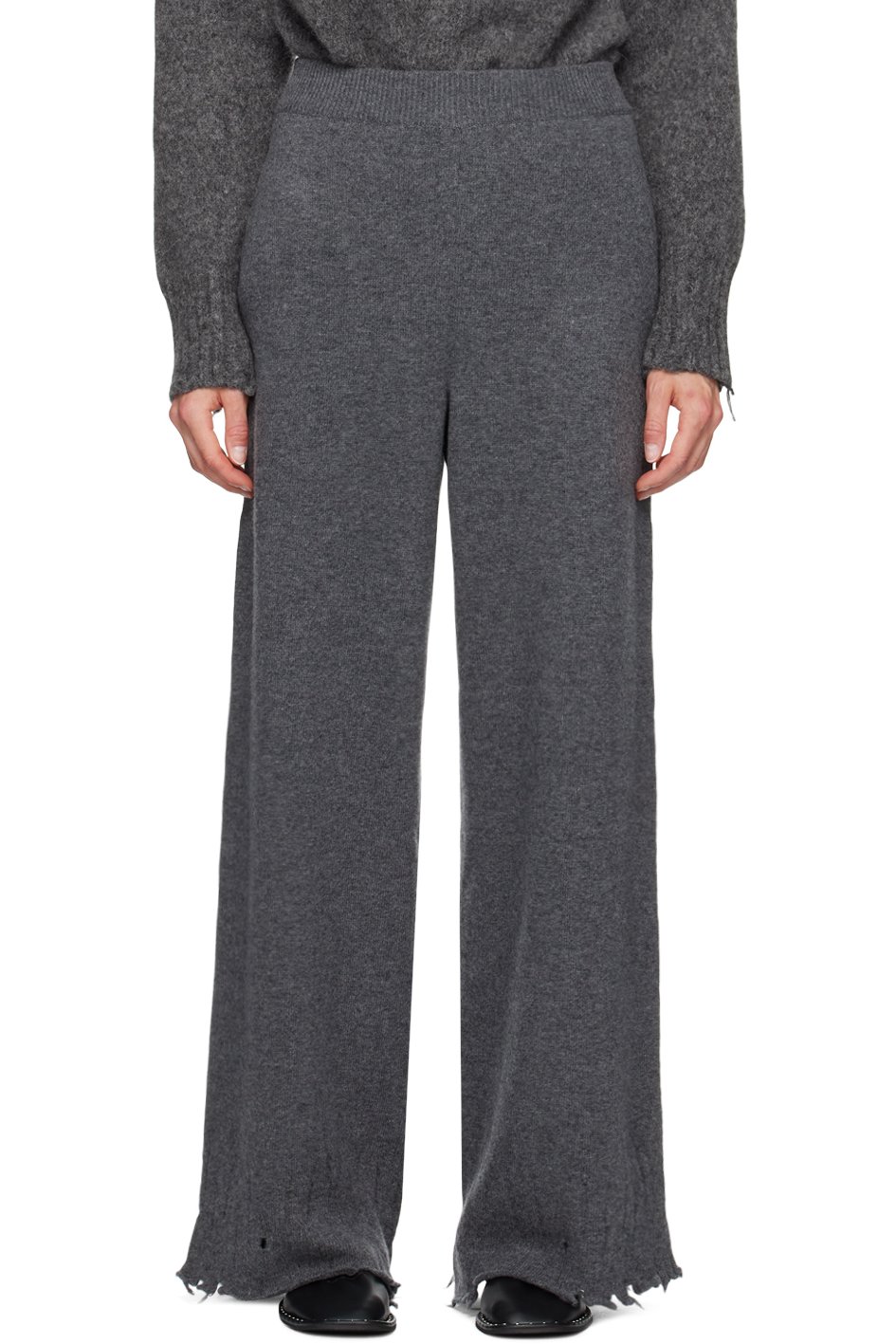 Stella McCartney - Pantalon évasé gris à taille haute