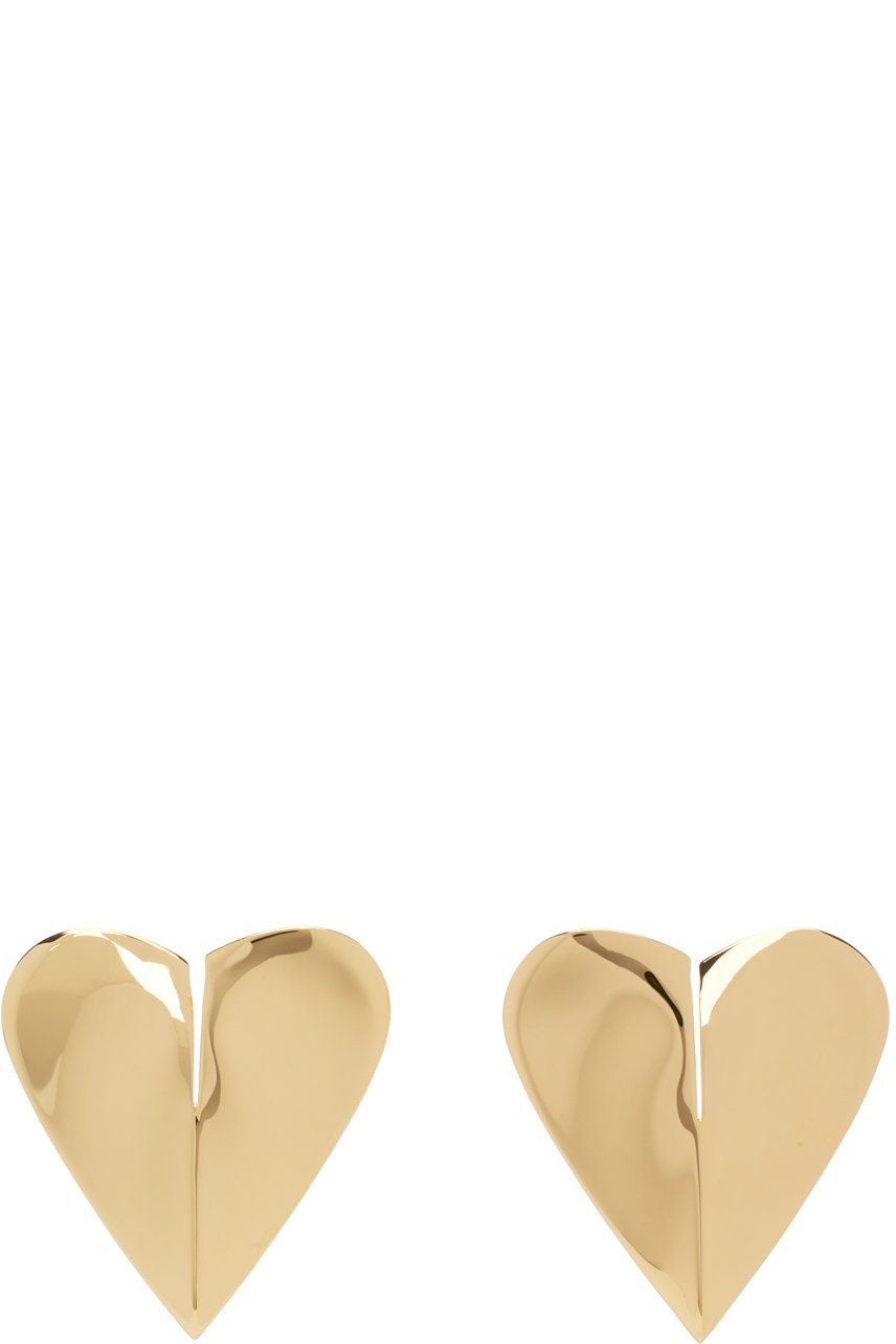 ALAÏA - Boucles d'oreilles 'Le cœur' dorées à fente