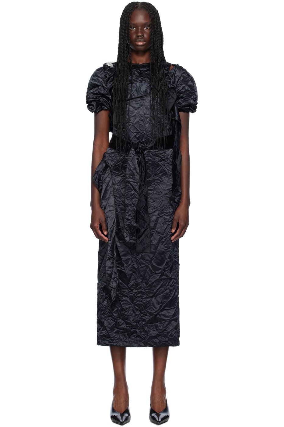 Meryll Rogge - Black Creased Midi Dress