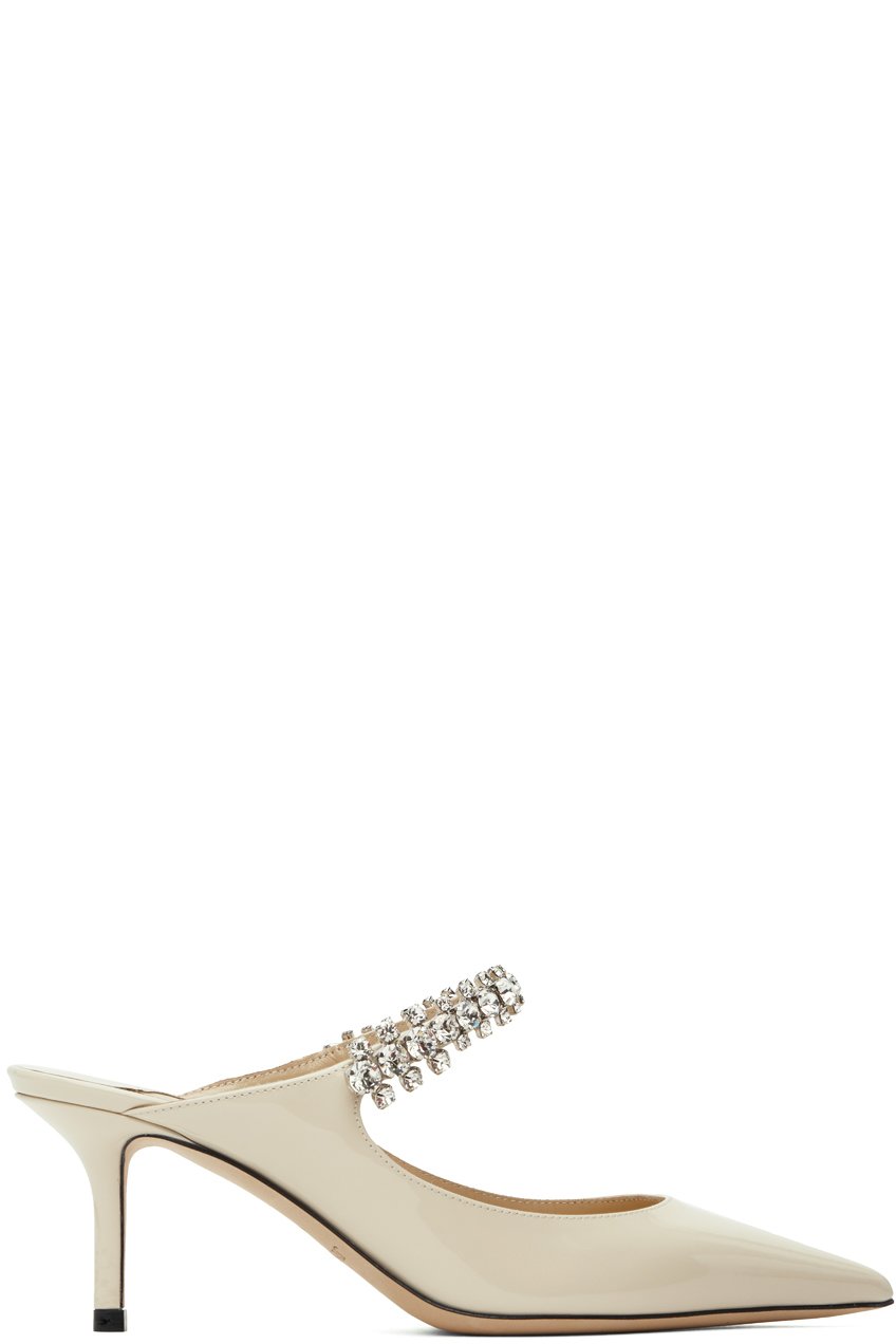 Jimmy Choo - Chaussures à talon aiguille 65 blanc cassé à bride Bing