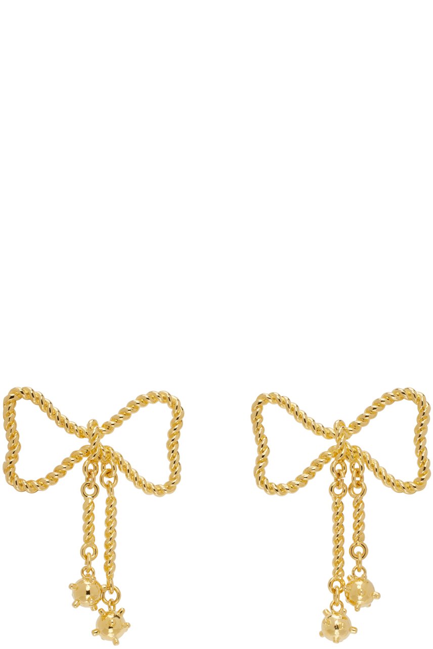 Chopova Lowena - Boucles d'oreilles dorées à boucle à breloques graphiques