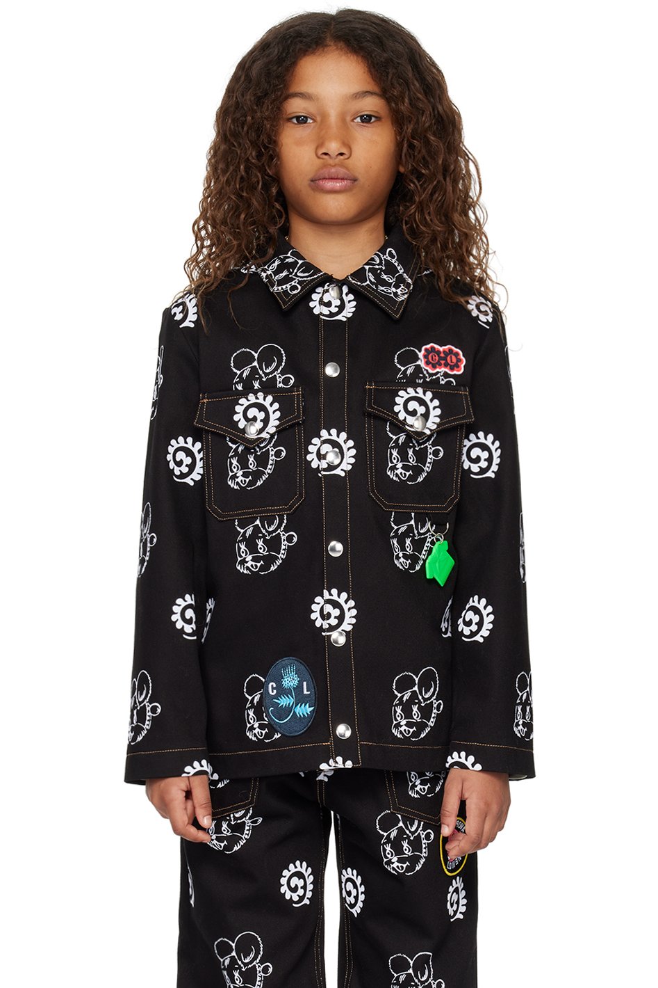 Chopova Lowena - SSENSE Exclusive Kids Black Mouse Puppy Denim Jacket
