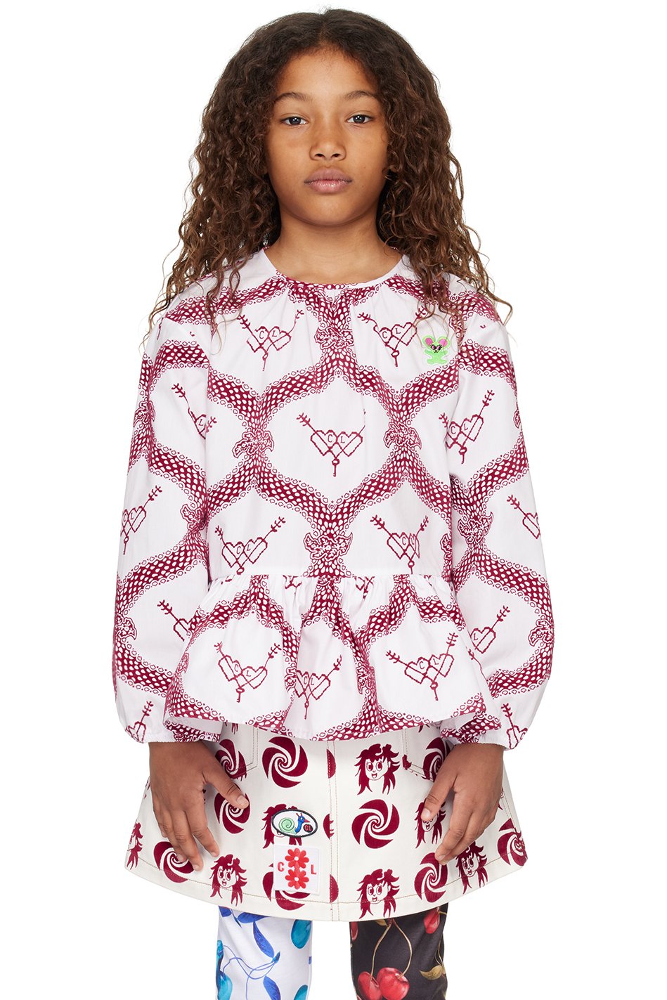 Chopova Lowena - Enfant | Haut CL blanc à motif de cœurs exclusif à SSENSE