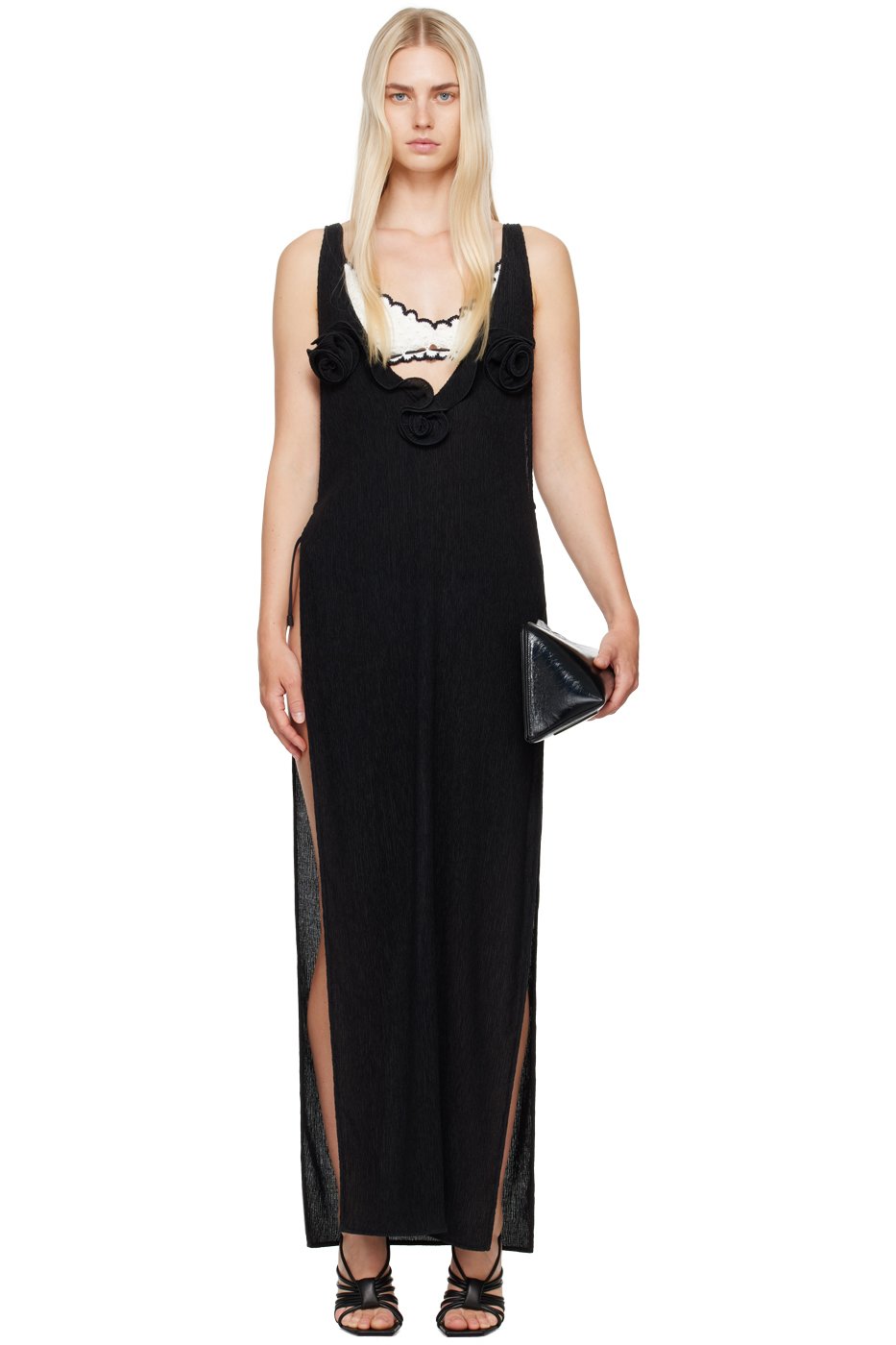 Magda Butrym - Robe midi noire à fentes