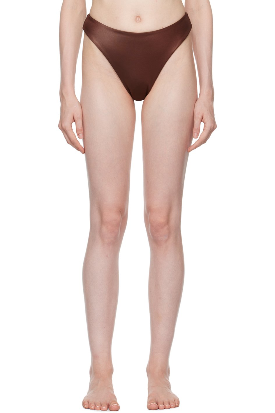Magda Butrym - Culotte de bikini échancrée brune
