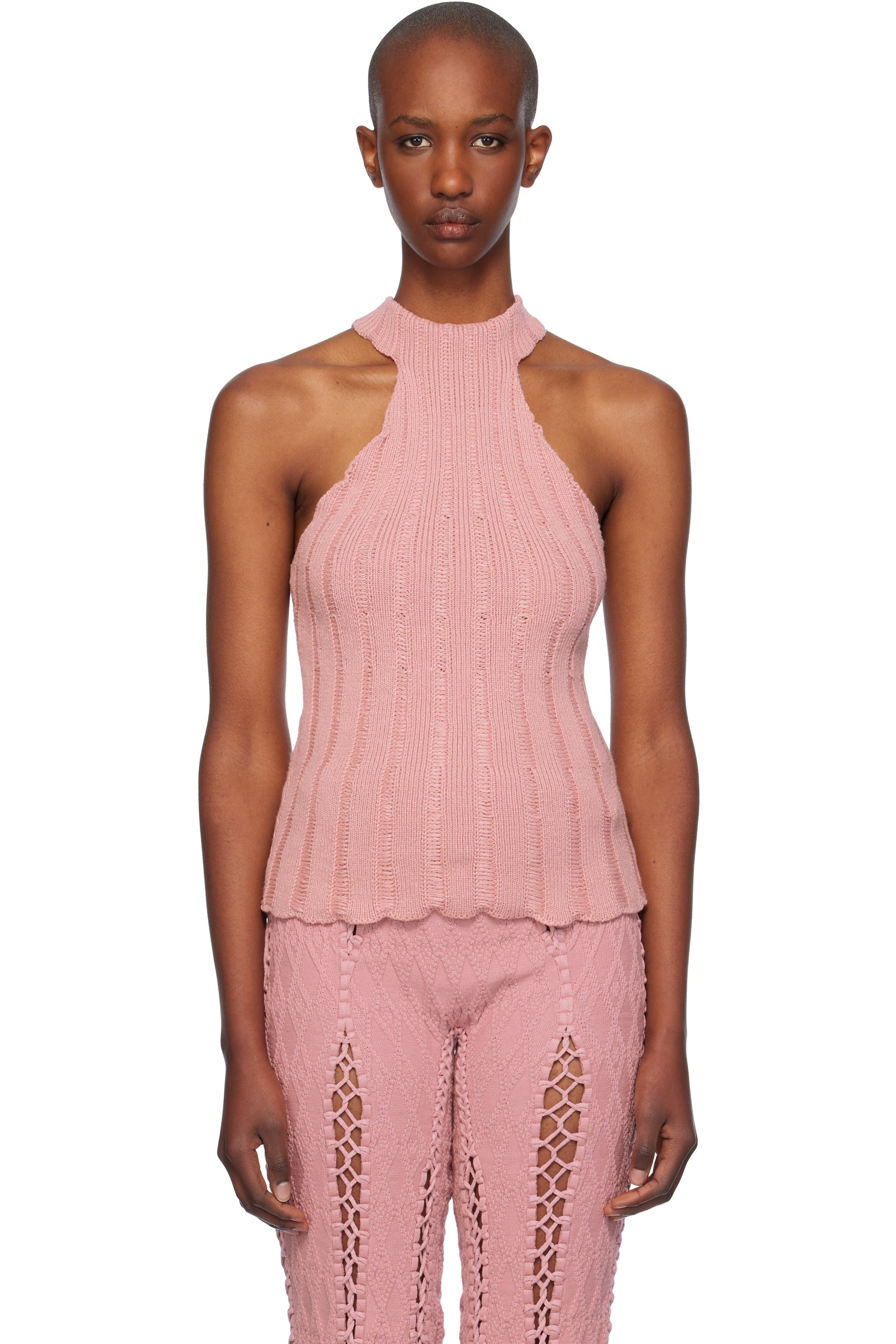 Isa Boulder - Pink Lily Halter Neck Tank Top