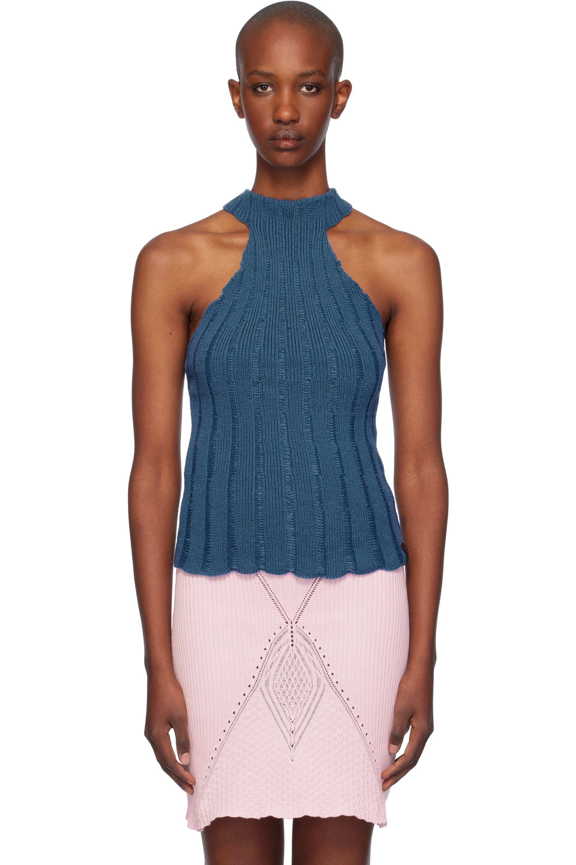 Isa Boulder - Blue Lily Halter Neck Tank Top