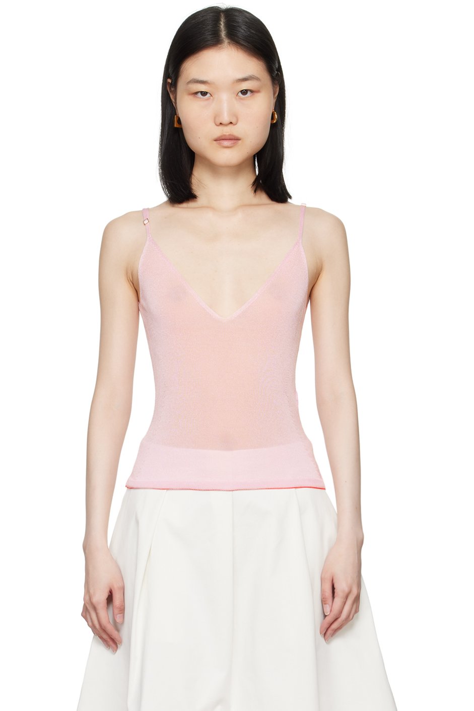 JACQUEMUS - Débardeur Spallina rose en tricot - La casa