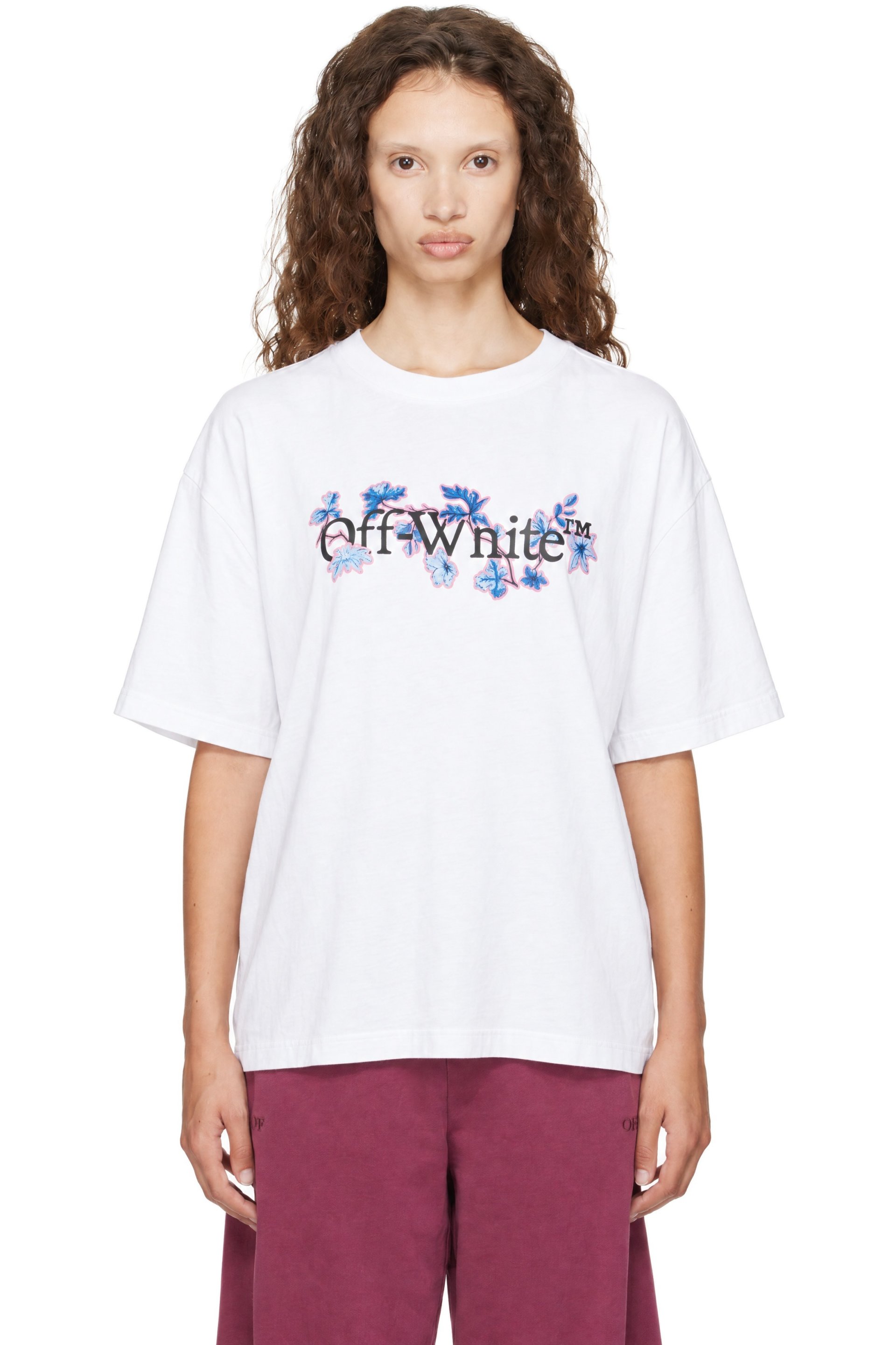 Off-White - White Bookish Flower Regular T-shirt