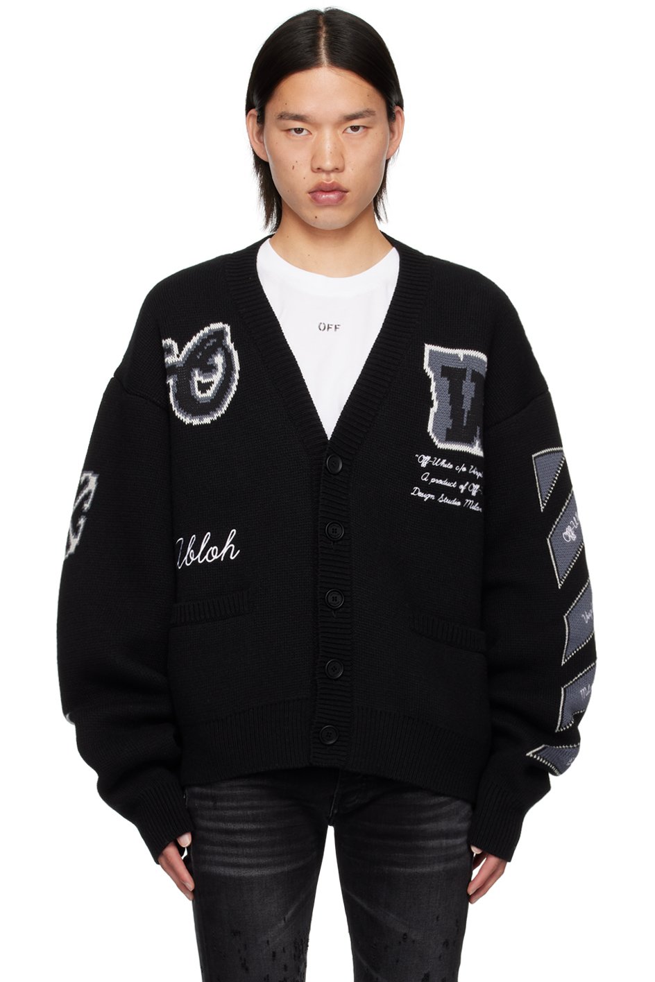 Off-White - Black Varsity Cardigan