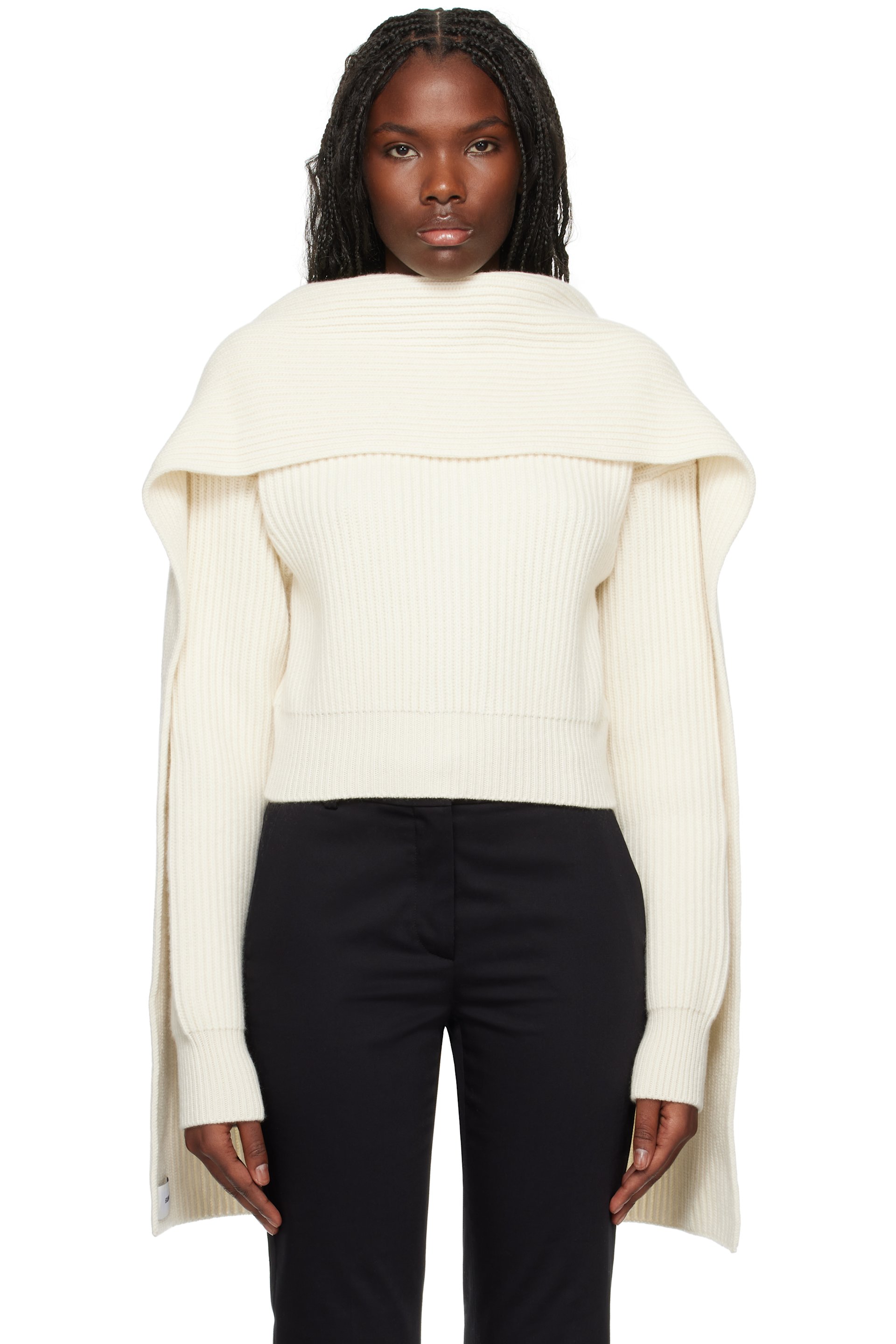 Erdem - Off-White Draped Sweater