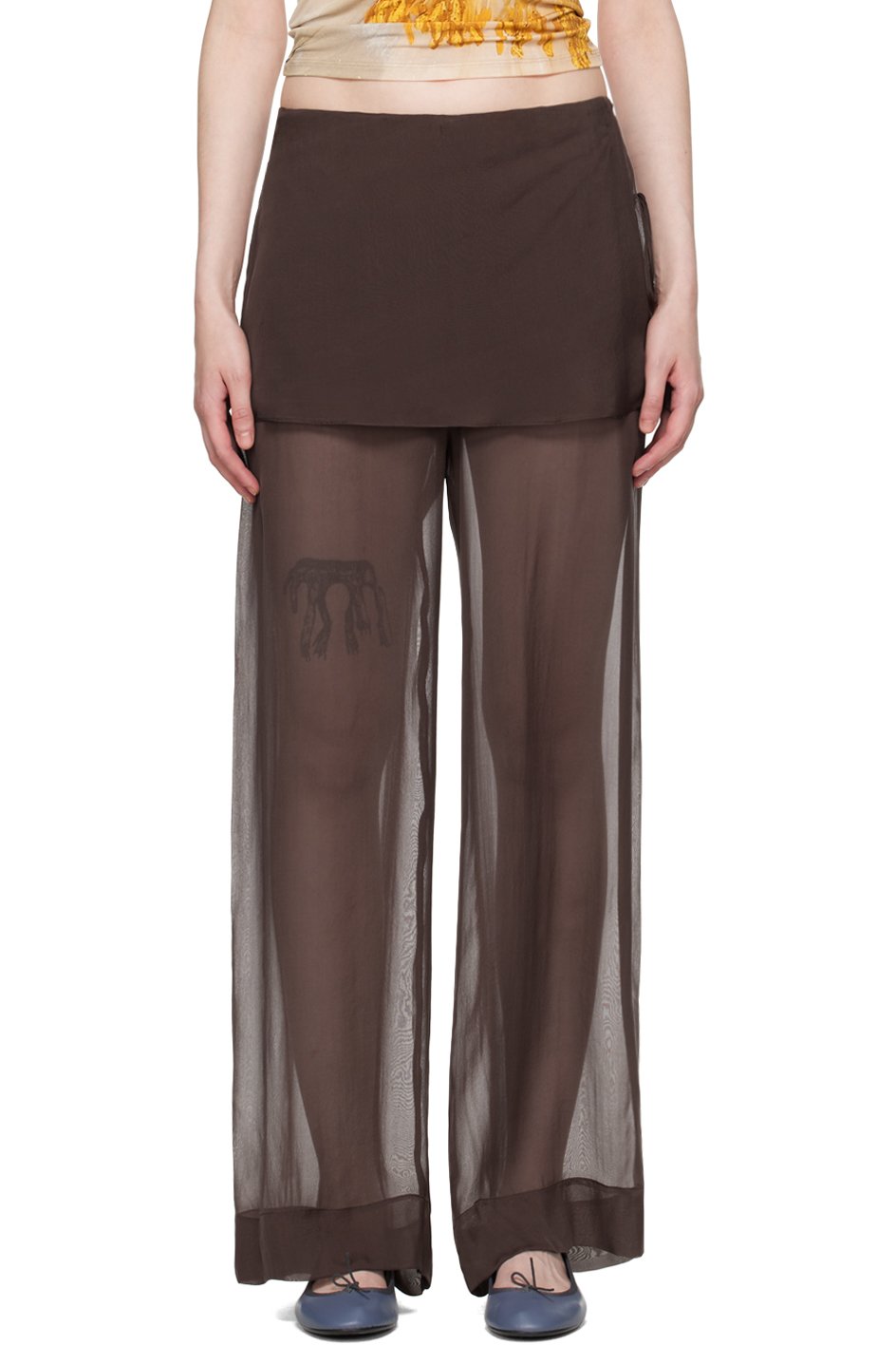 Paloma Wool - Pantalon Archive brun en soie