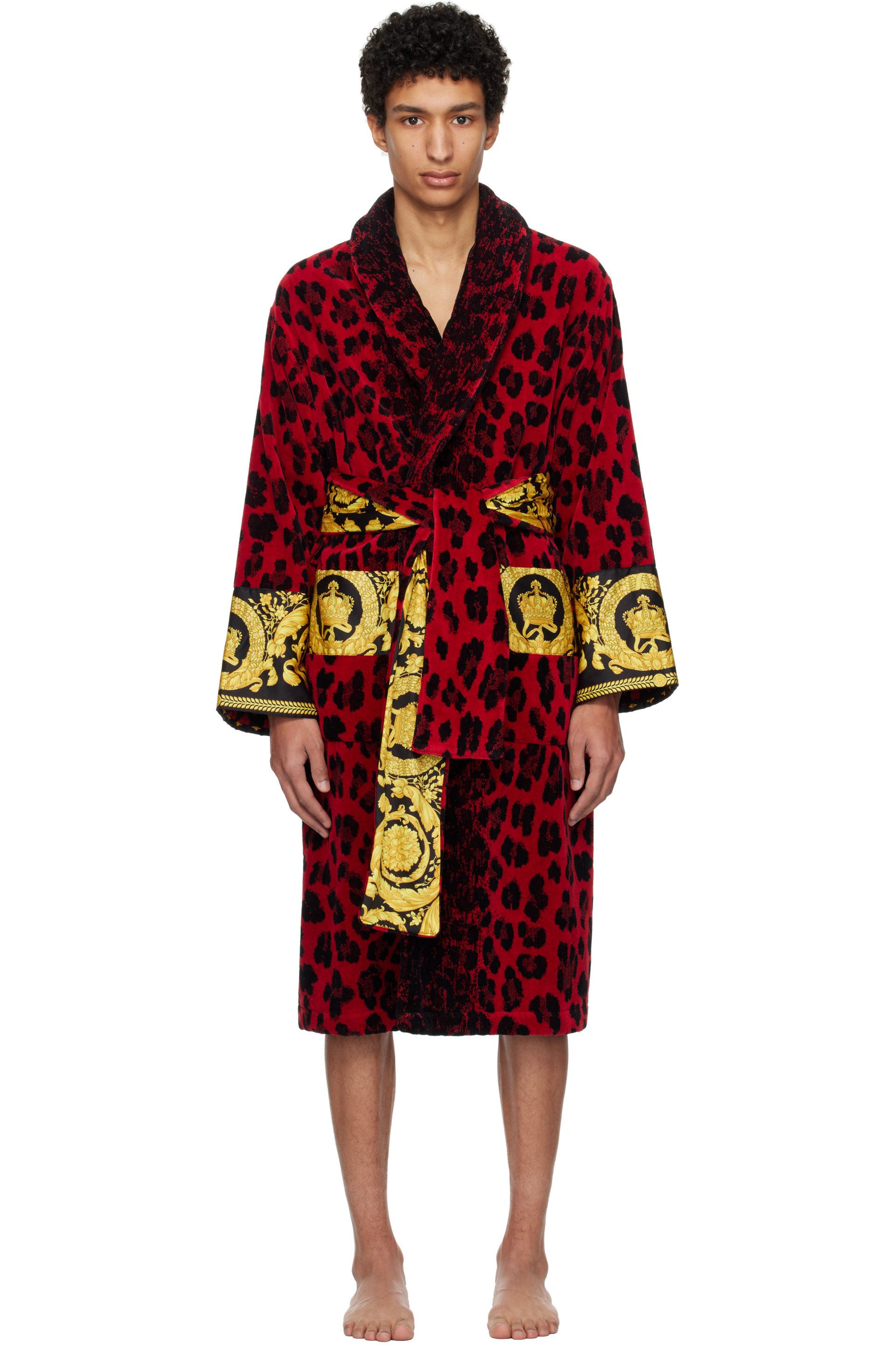 Versace Underwear - Red Wild Barocco Bathrobe