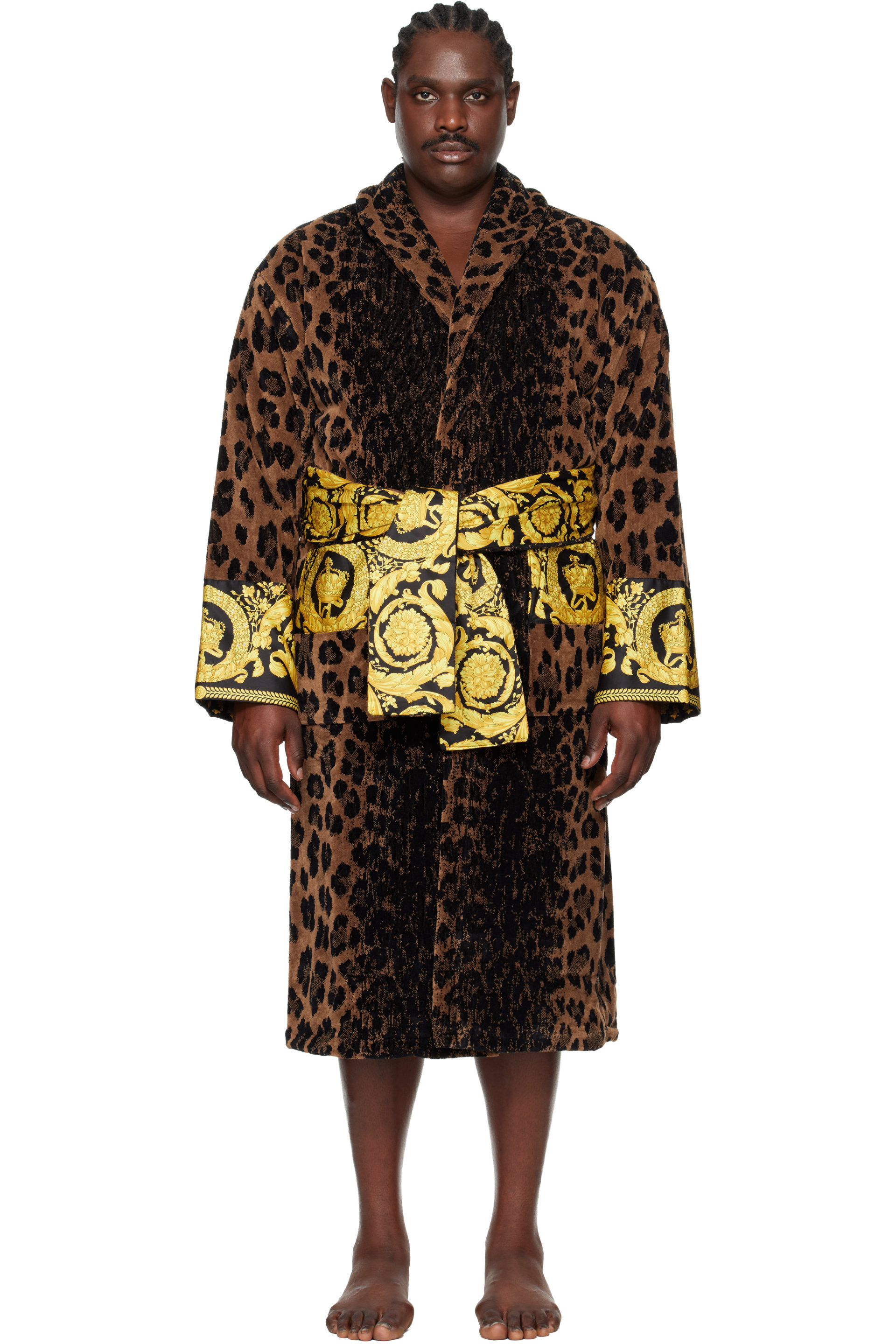 Versace Underwear - Brown & Black Wild Barocco Wild Bathrobe