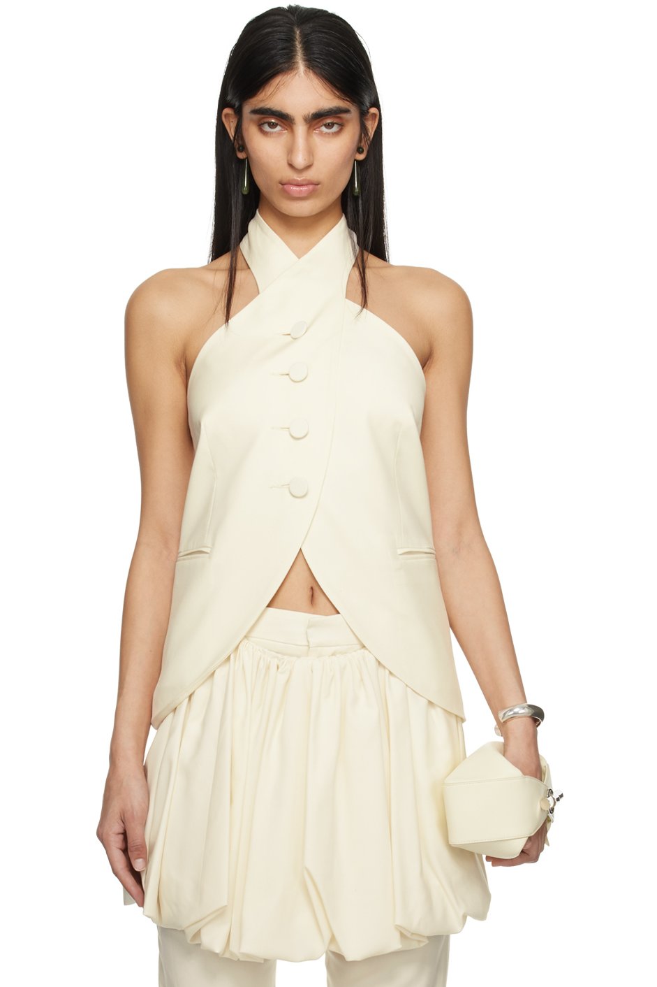 AARON ESH - Camisole blanc cassé à corsage bain de soleil exclusive à SSENSE - Mariage