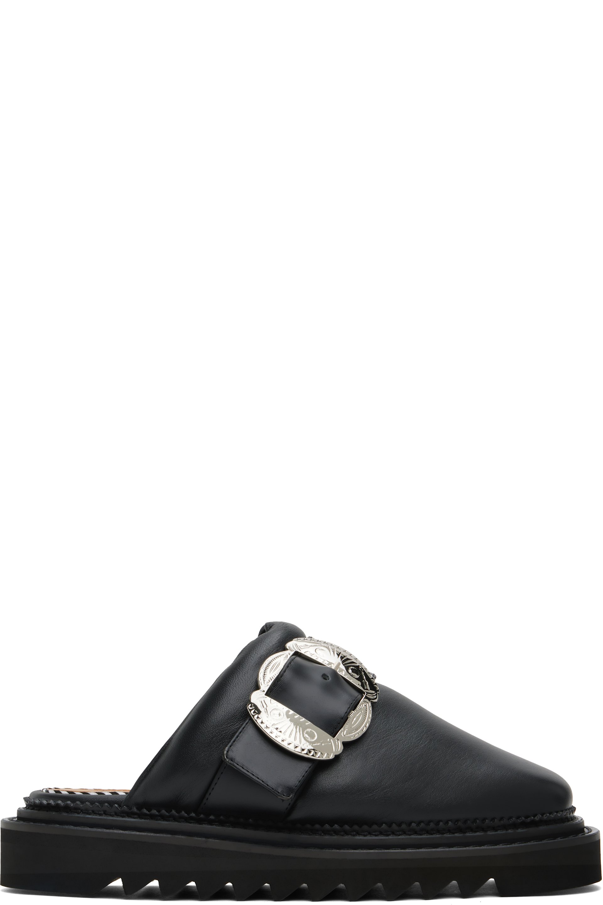 Toga Virilis - Black Buckle Slippers