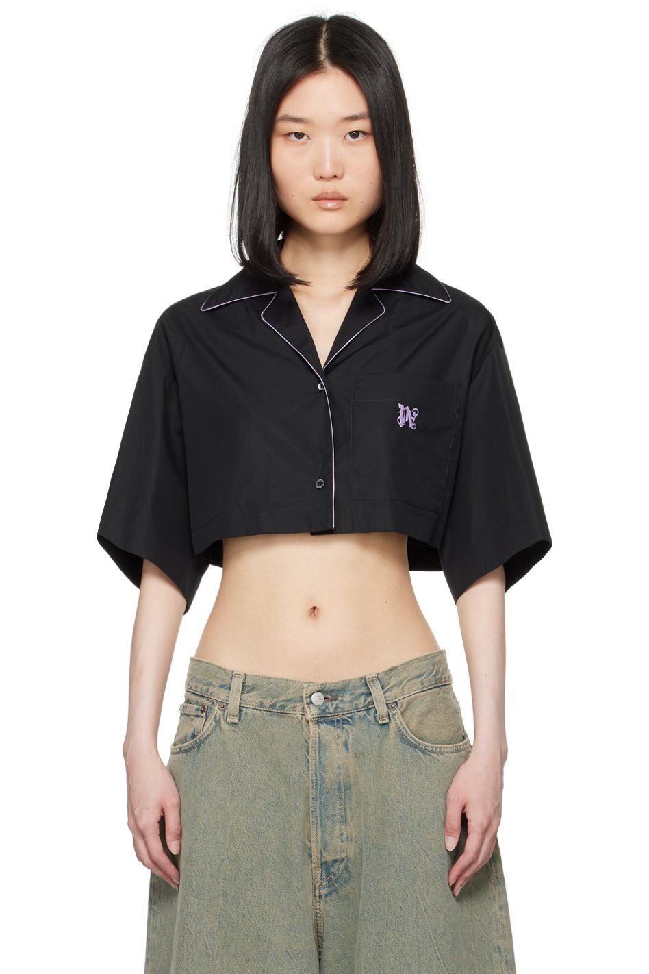 Palm Angels - Chemise noire à monogramme
