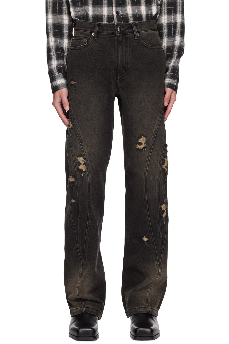 lesugiatelier - Black Damaged Jeans