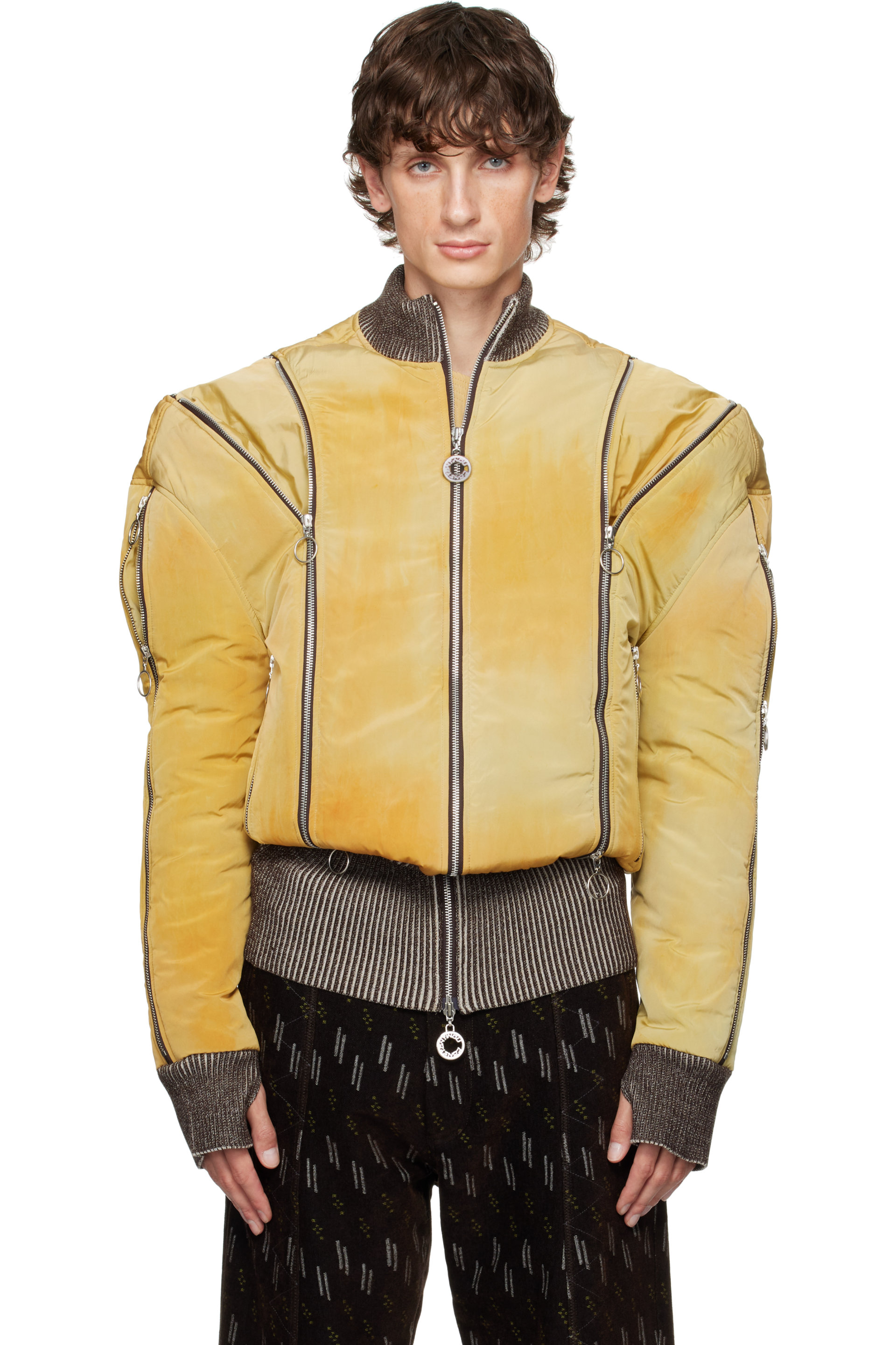 Charlie Constantinou - Yellow Adjustable Fit Bomber Jacket