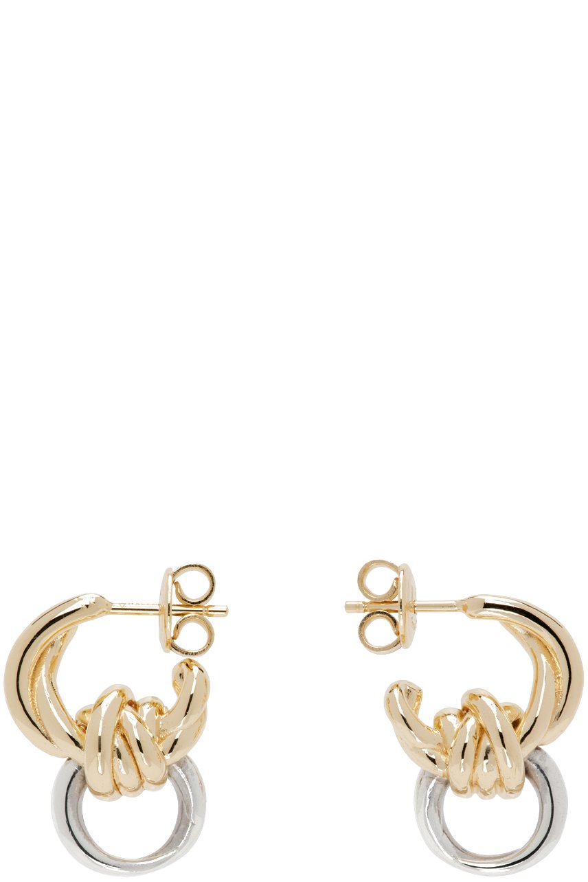Bottega Veneta - Boucles d'oreilles argenté et doré à nœud