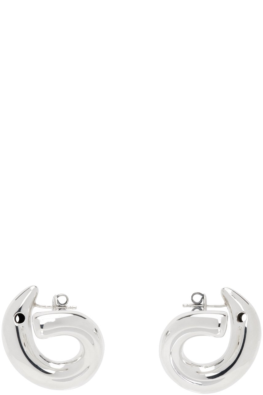 Bottega Veneta - Boucles d'oreilles argentées à ornement Sardine