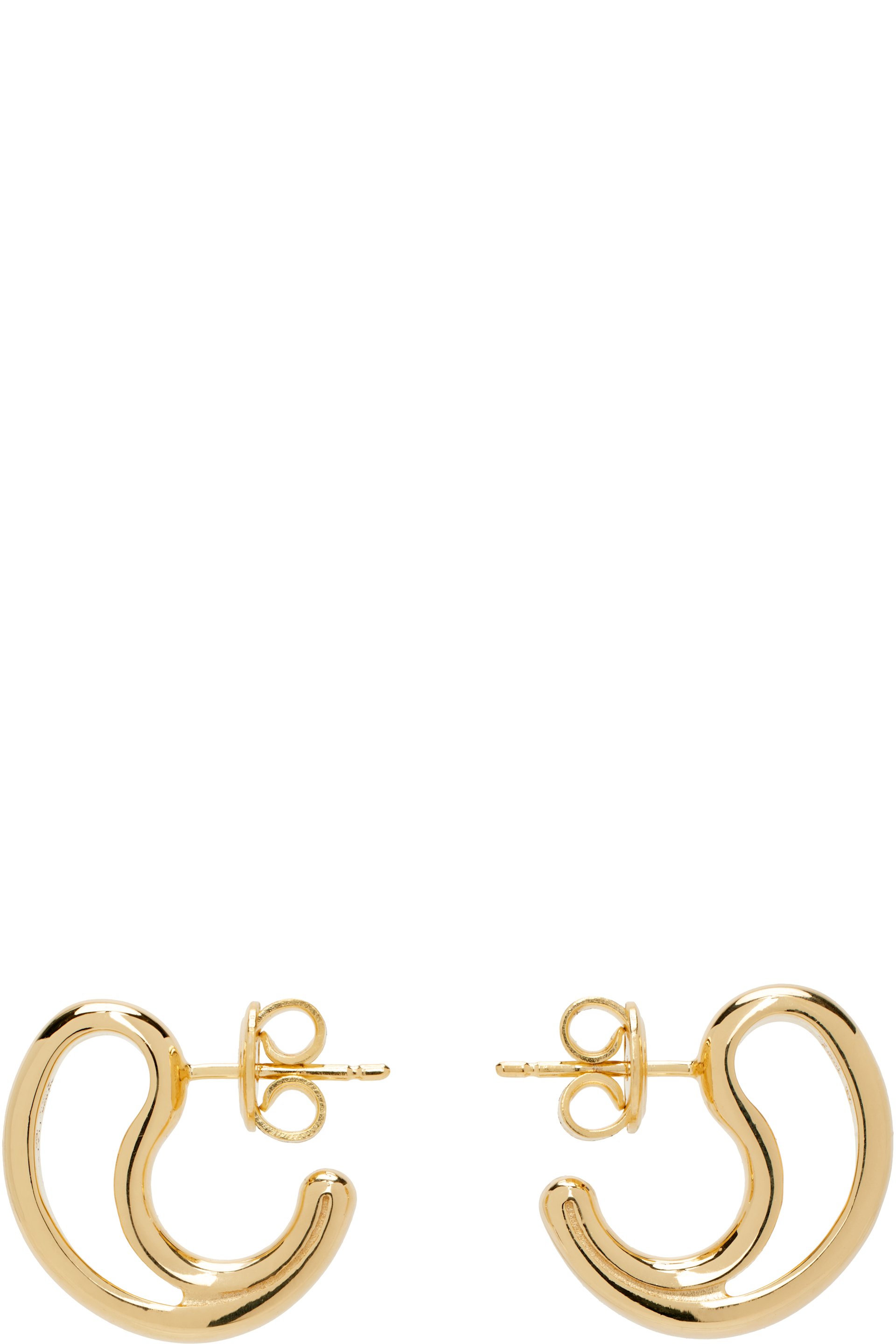 Bottega Veneta - Petites boucles d'oreilles en forme de volant dorées