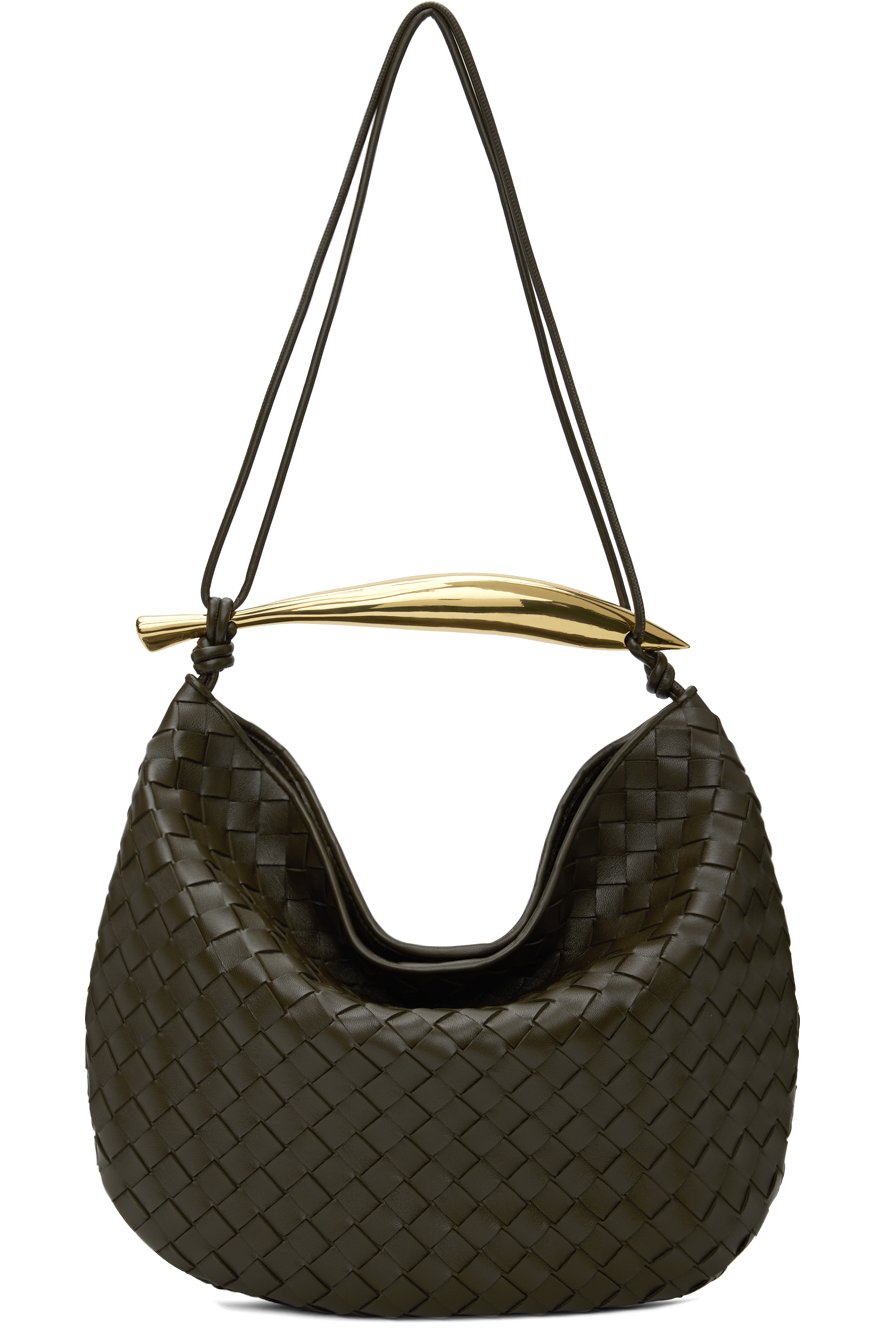 Bottega Veneta - Moyen sac kaki à poignée Sardine
