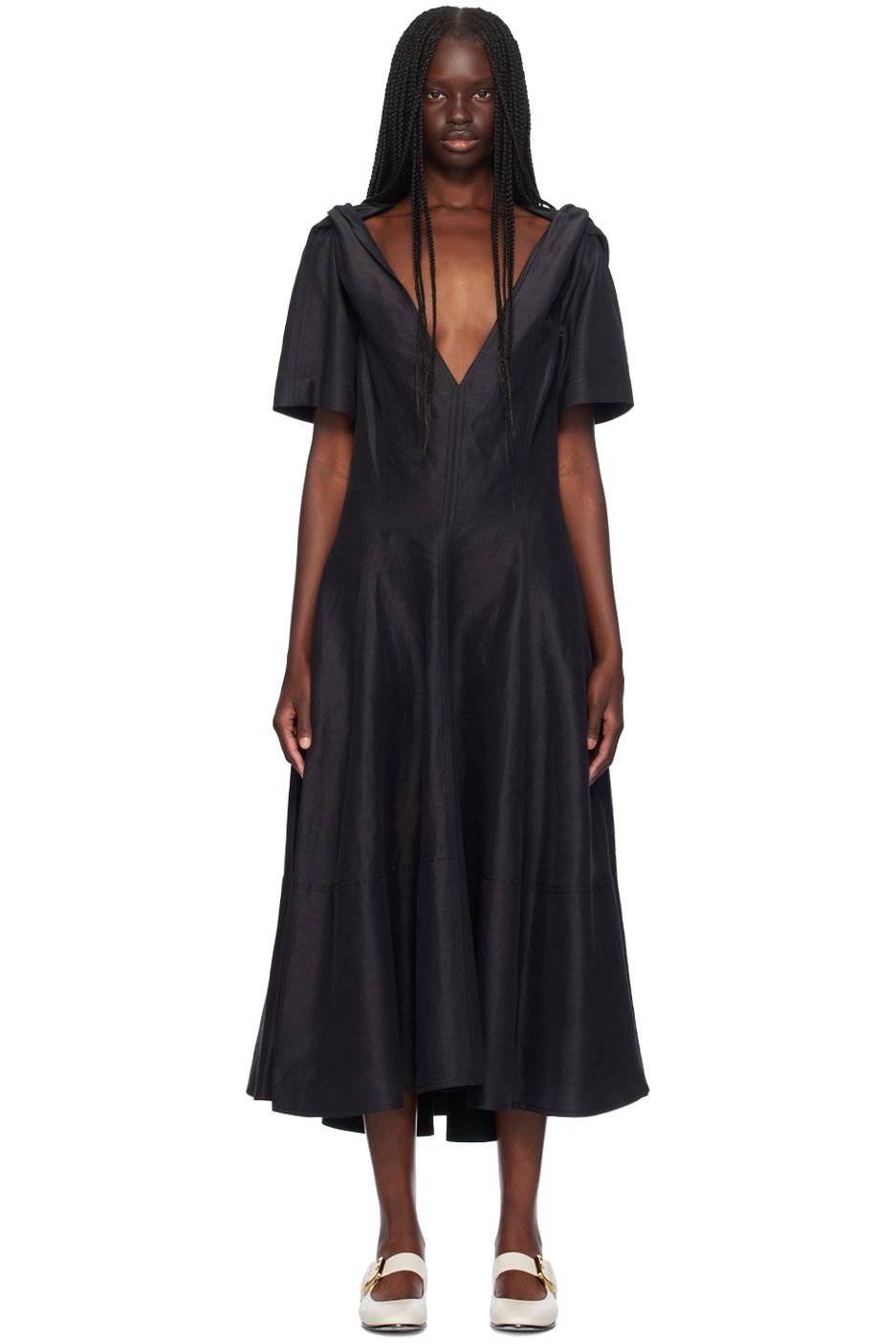 Bottega Veneta - Robe midi décontractée noire