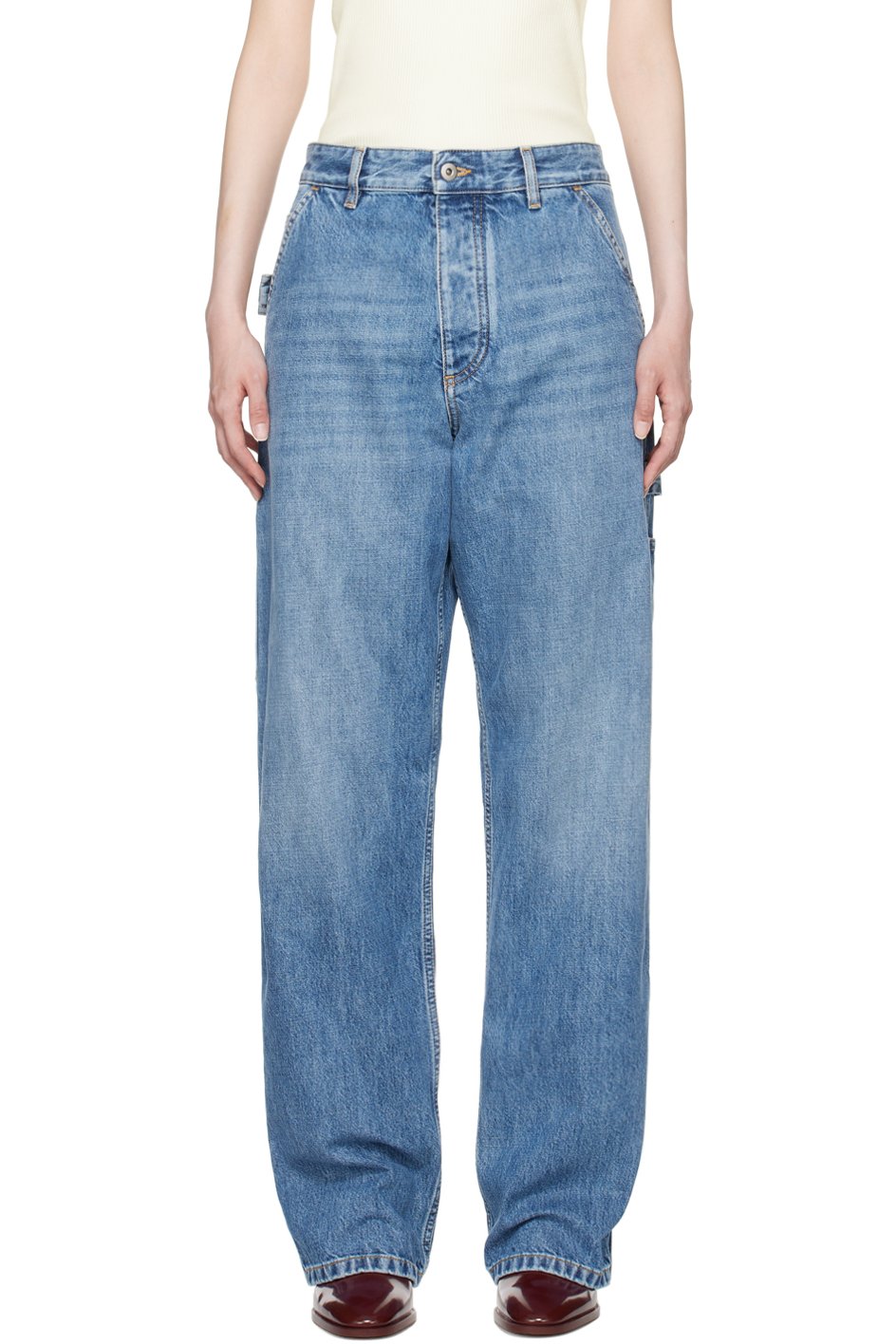 Bottega Veneta - Jean cargo rétro bleu en denim
