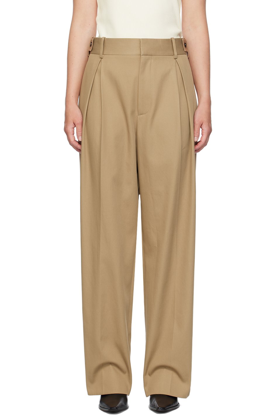 Bottega Veneta - Pantalon fuselé brun clair